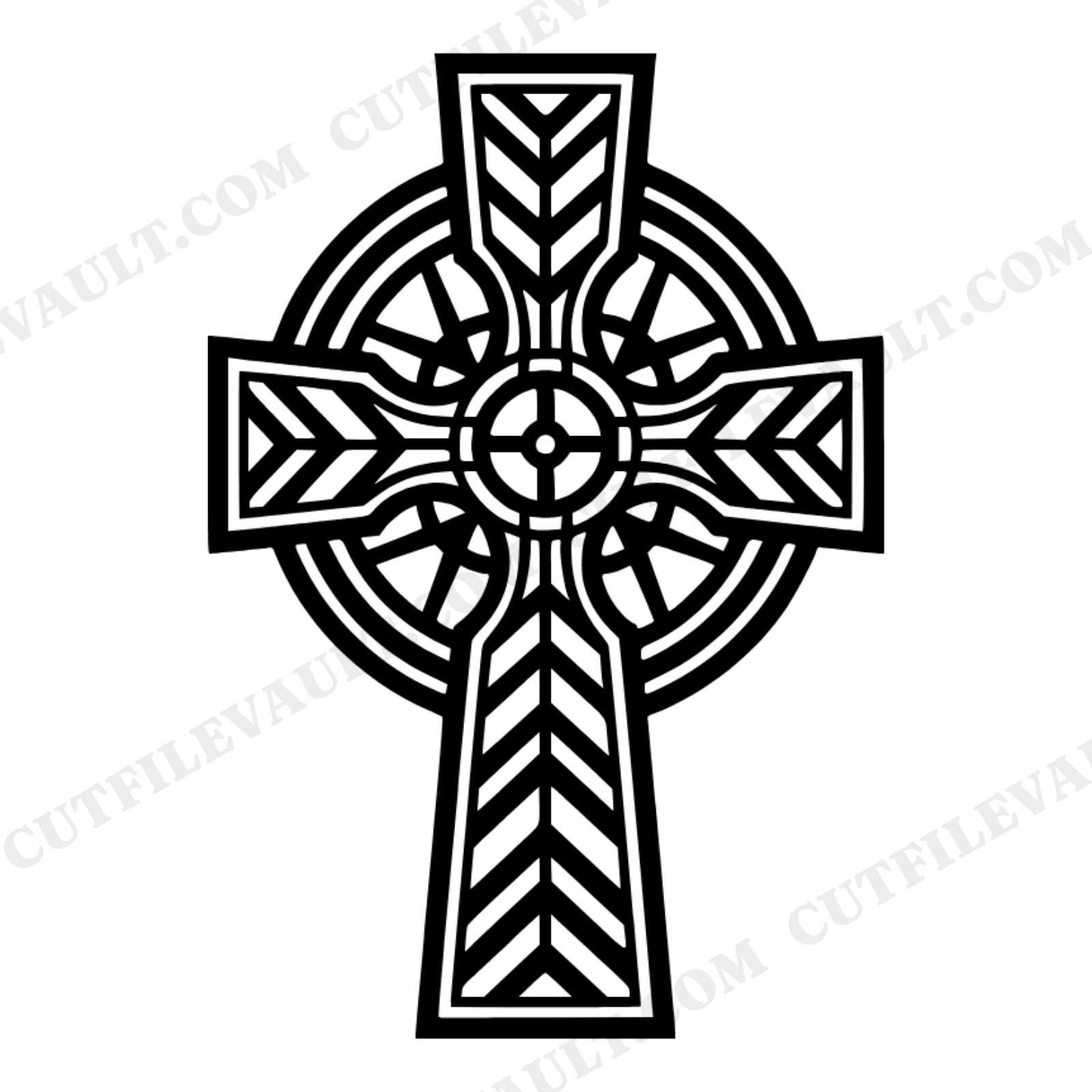 Celtic Cross SVG PNG Art Deco Steampunk Gears Cut File Irish Heritage Nursery Decor, view 1