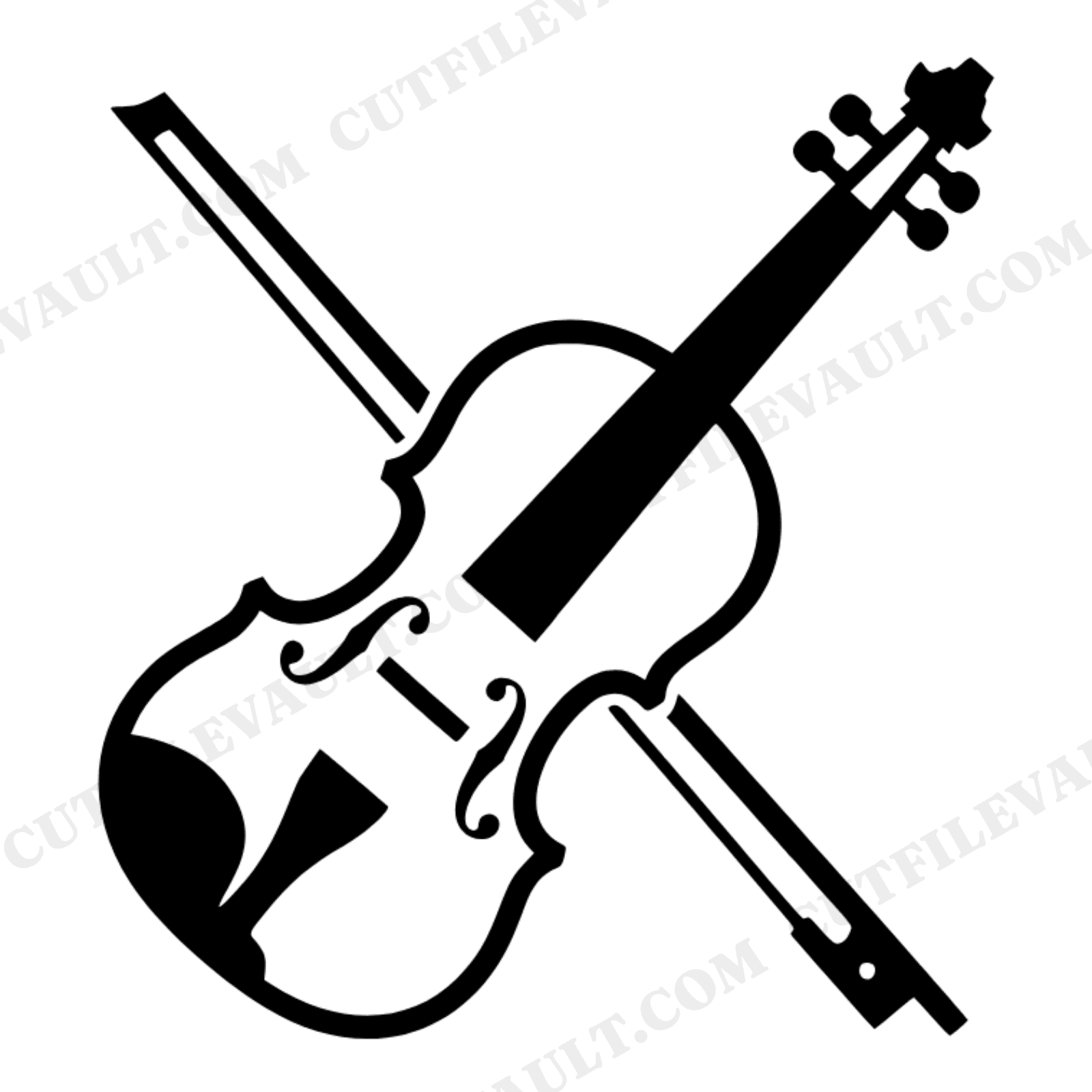 Irish Fiddle SVG, Violin Silhouette PNG, St Patricks Day Music Cut File, Celtic Instrument Design, view 1
