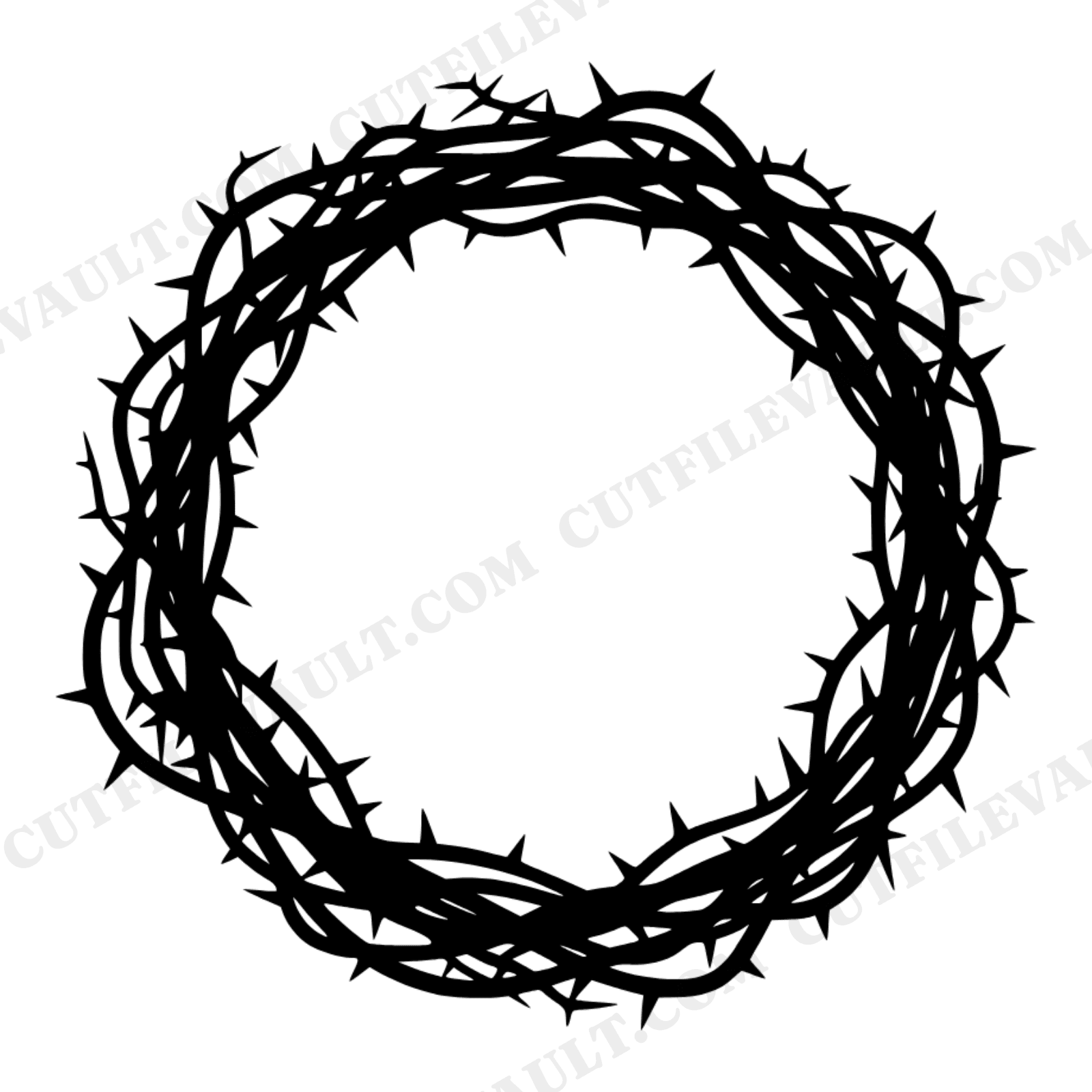Haunted Wreath SVG, Twisted Vines Thorns PNG, Halloween Boho Botanical Border Cut File, view 1