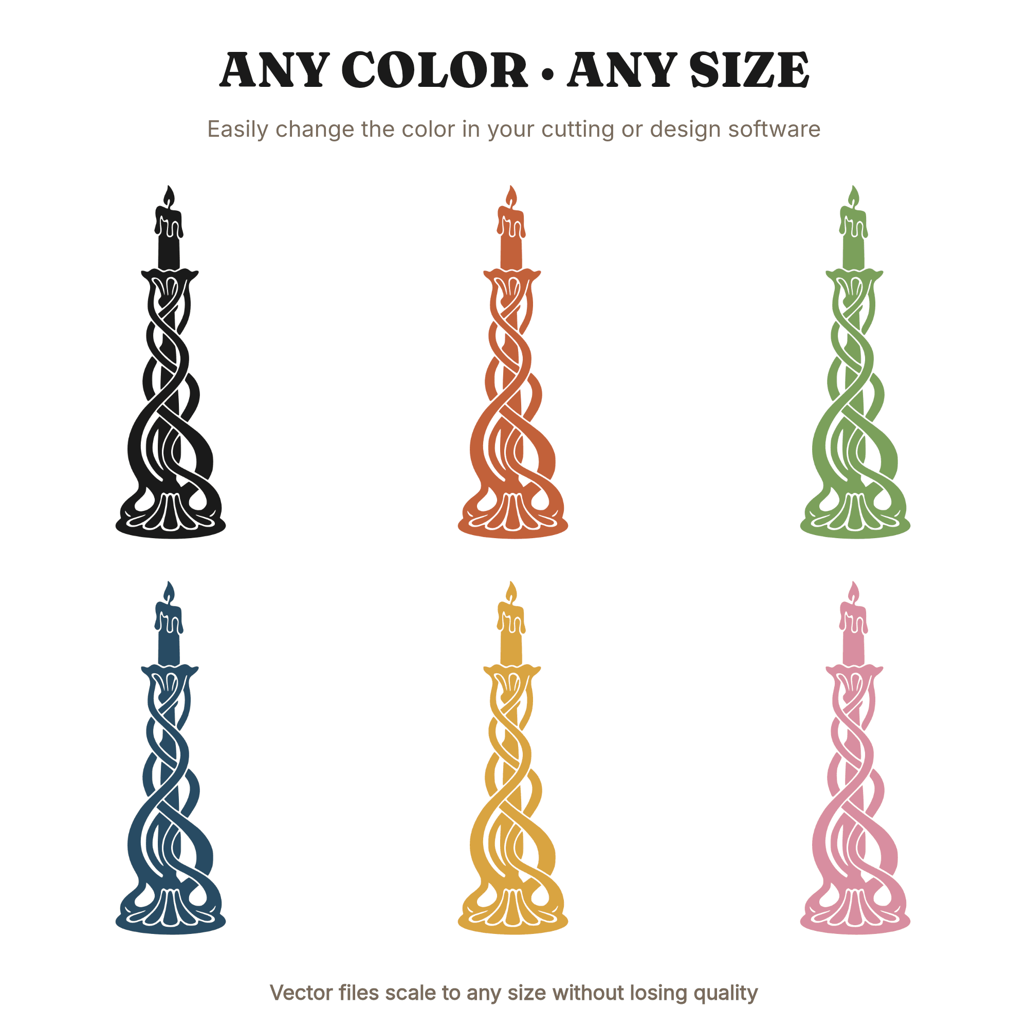 Gothic Candlestick SVG PNG, Retro 70s Melting Candle with Wax Drips, Halloween Spooky Wall Decor Cut File, view 2
