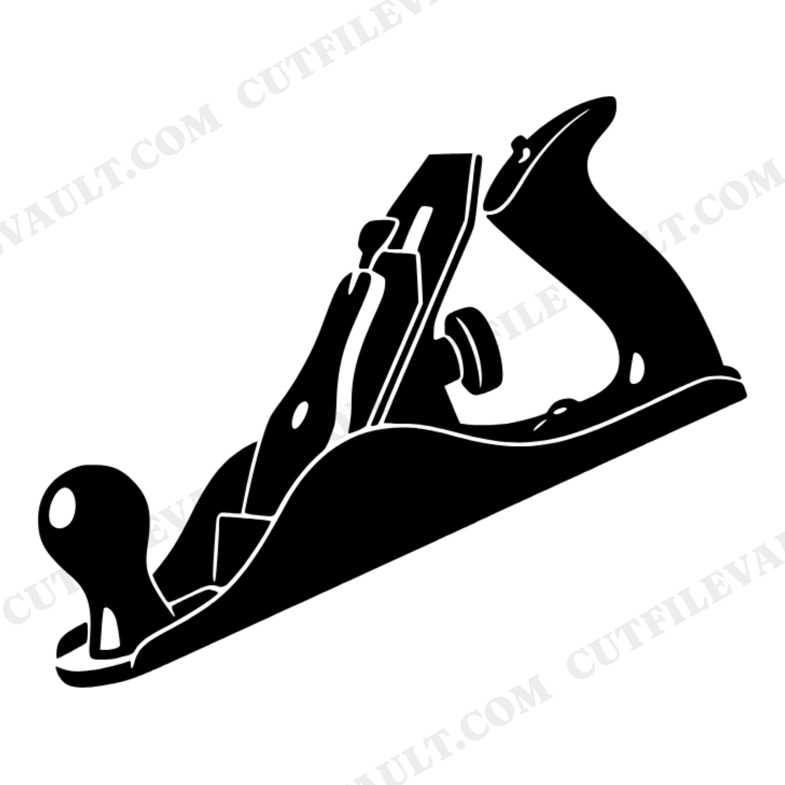 Vintage Hand Plane SVG PNG, Art Deco Valentine Silhouette, Woodworking Tool Cut File, view 1