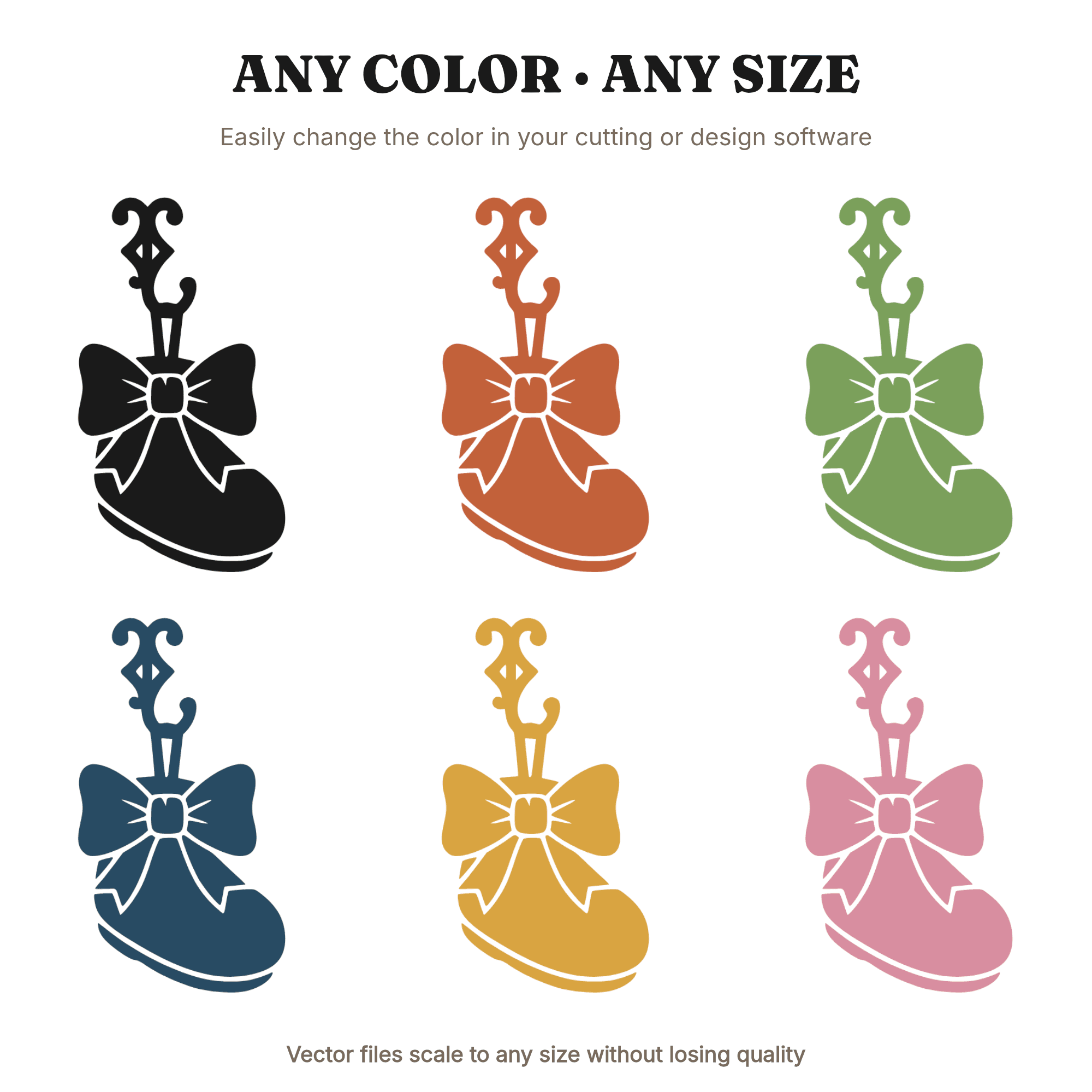Baby Bootie SVG, First Christmas Ornament PNG, Vintage Nursery Decor Cut File with Bow and Hook, view 2