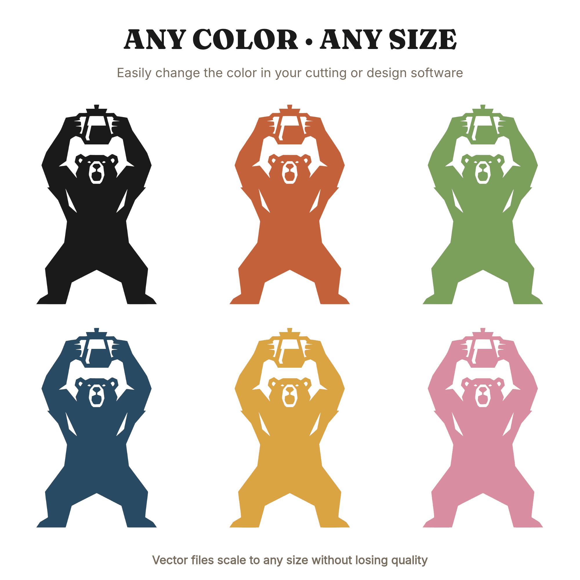 Mama Bear Coffee Champion Labor Day SVG PNG, Mascot Silhouette Cut File, Coffee Lover Design, view 2