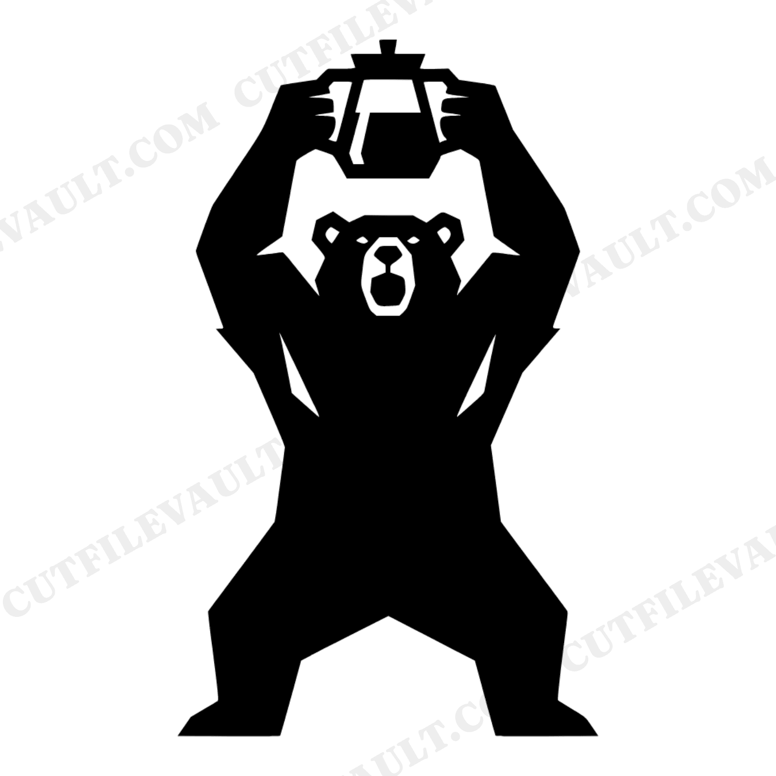 Mama Bear Coffee Champion Labor Day SVG PNG, Mascot Silhouette Cut File, Coffee Lover Design, view 1