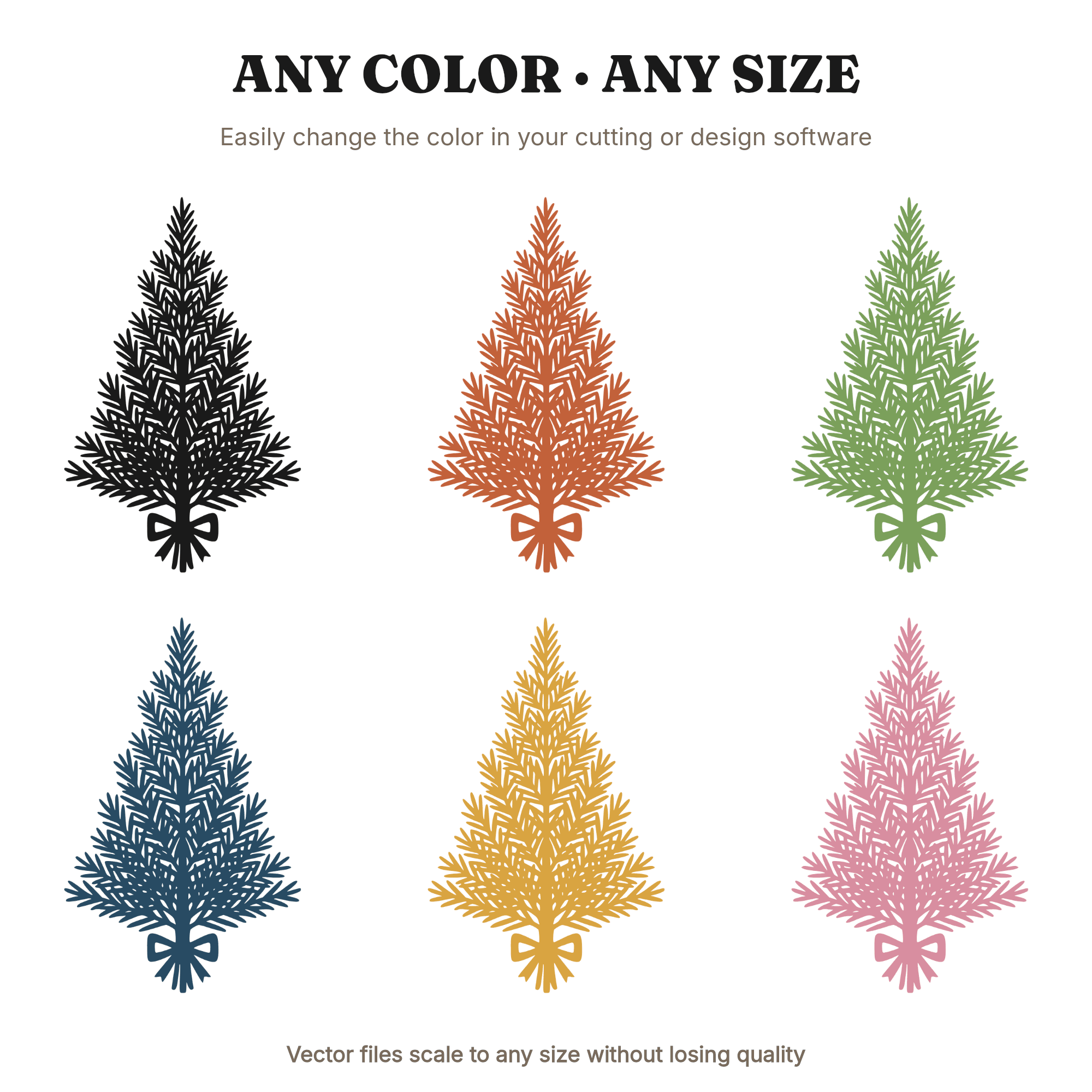 Rosemary Bundle Christmas Tree SVG PNG, Mid Century Botanical Holiday Silhouette Cut File, view 2