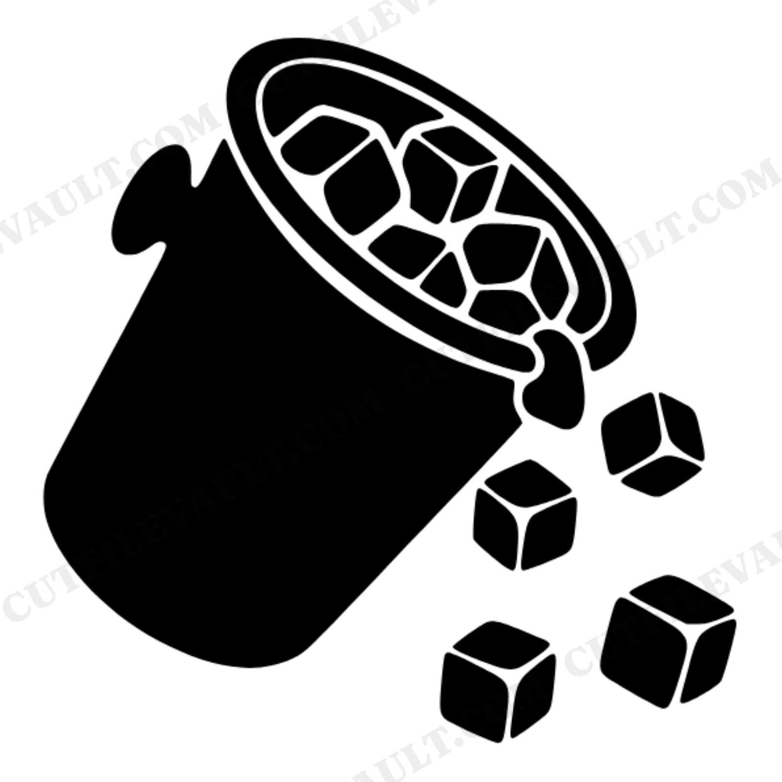 Retro Champagne Bucket SVG PNG, 70s Party Ice Cubes Tumbling, Labor Day Celebration Cut File, view 1