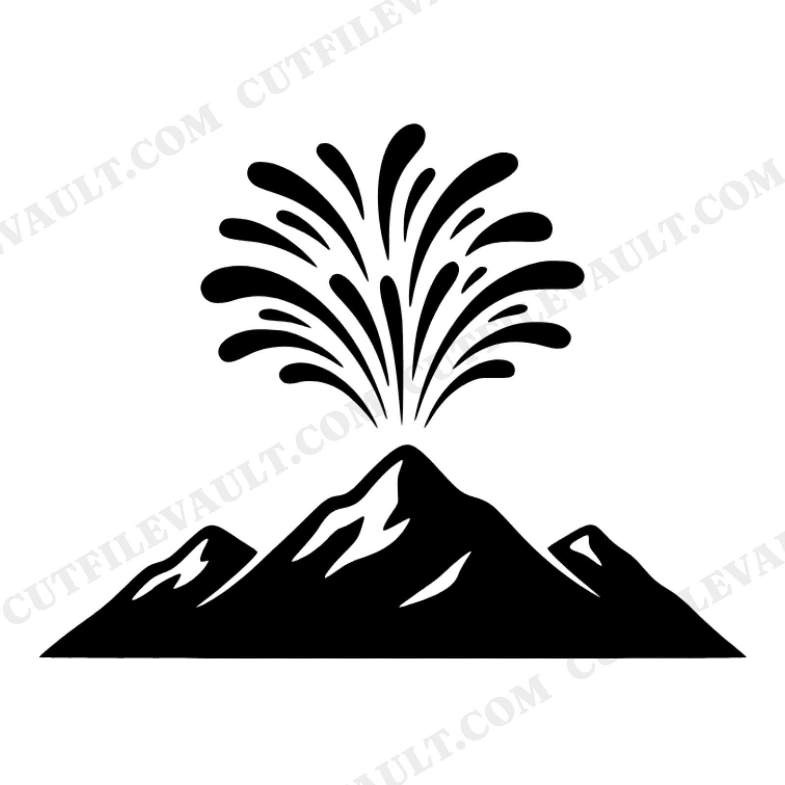 Boho Firework Burst Over Mountain Layers SVG PNG, New Year Celebration Cut File, Abstract Wall Art, view 1