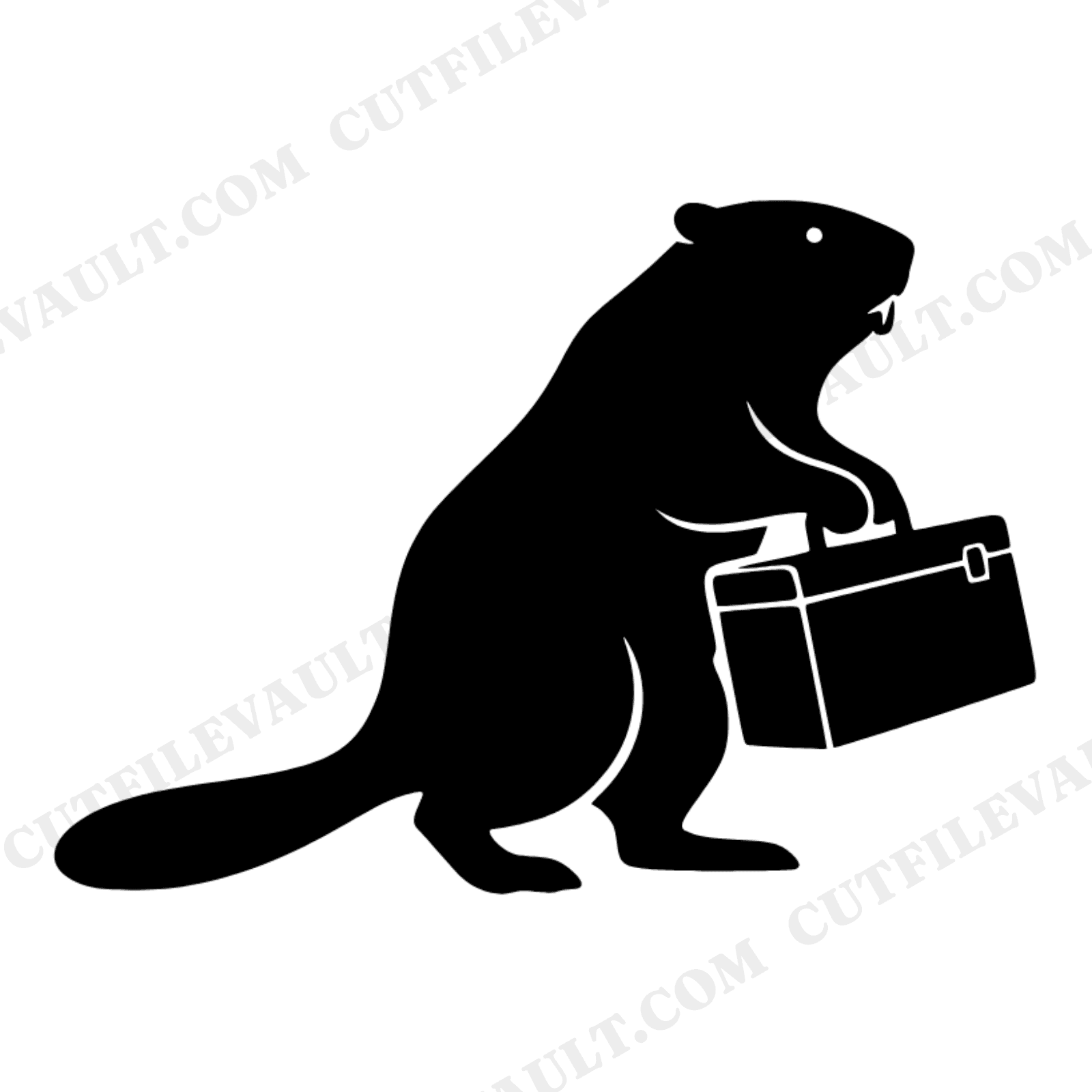 Labor Day Beaver SVG PNG, Vintage Toolbox Worker Clipart, Mid Century Retro Workshop Cut File, view 1