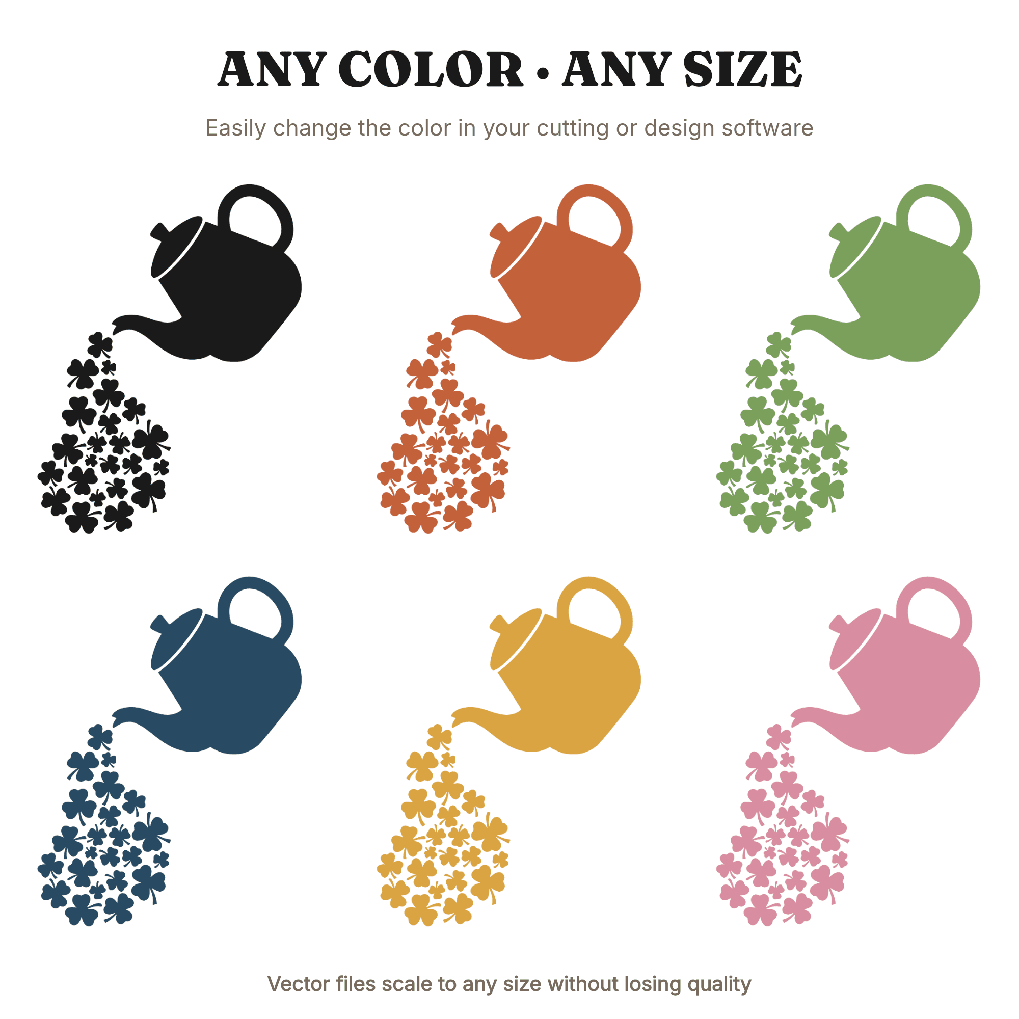 St Patricks Day Coffee Pot Pouring Shamrocks SVG PNG, Irish Coffee Lover Cut File, Lucky Kitchen, view 2