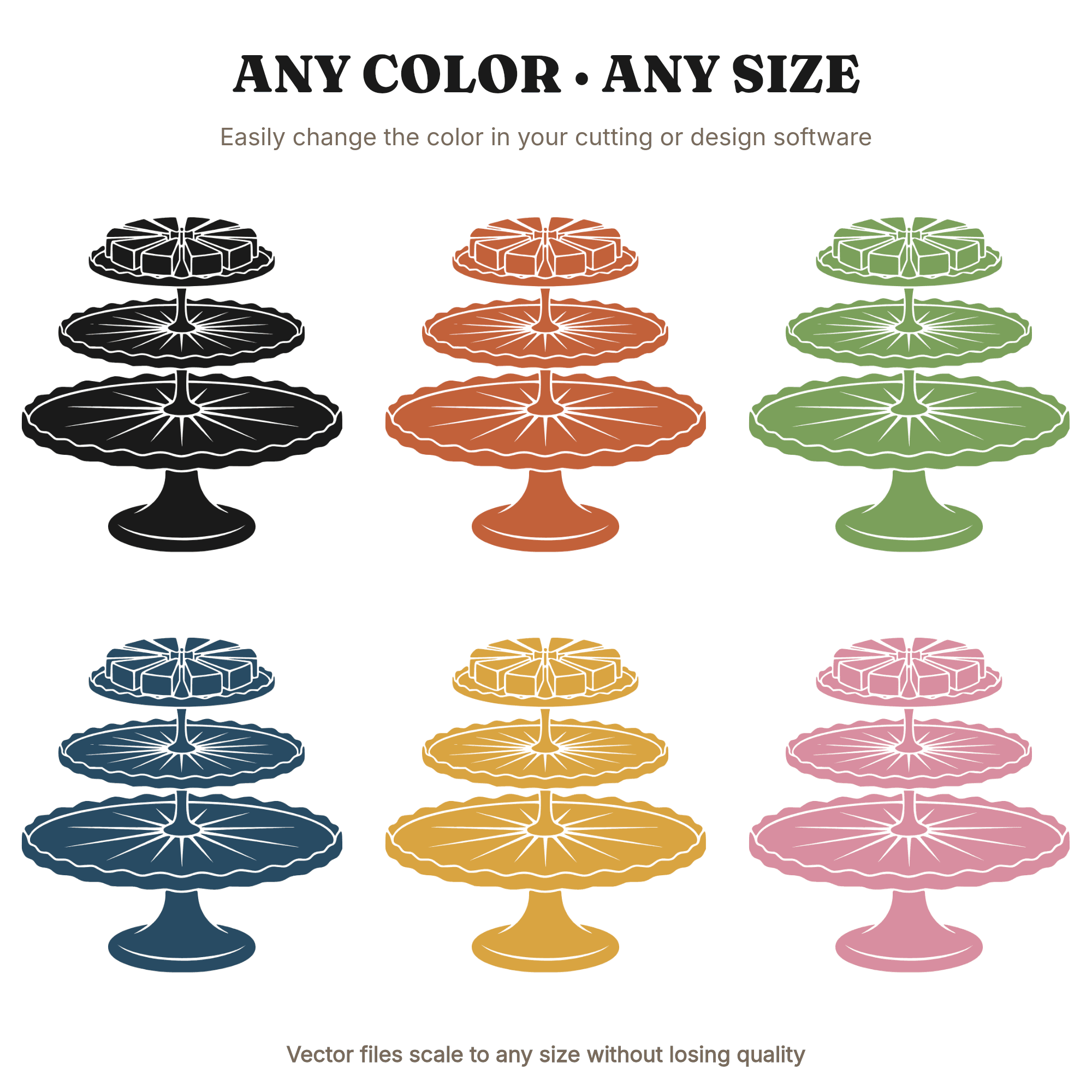 Retro Sunburst Cake Stand SVG PNG, Mid Century Wedding Bridal Shower, Atomic Age Tiered Cake, view 2