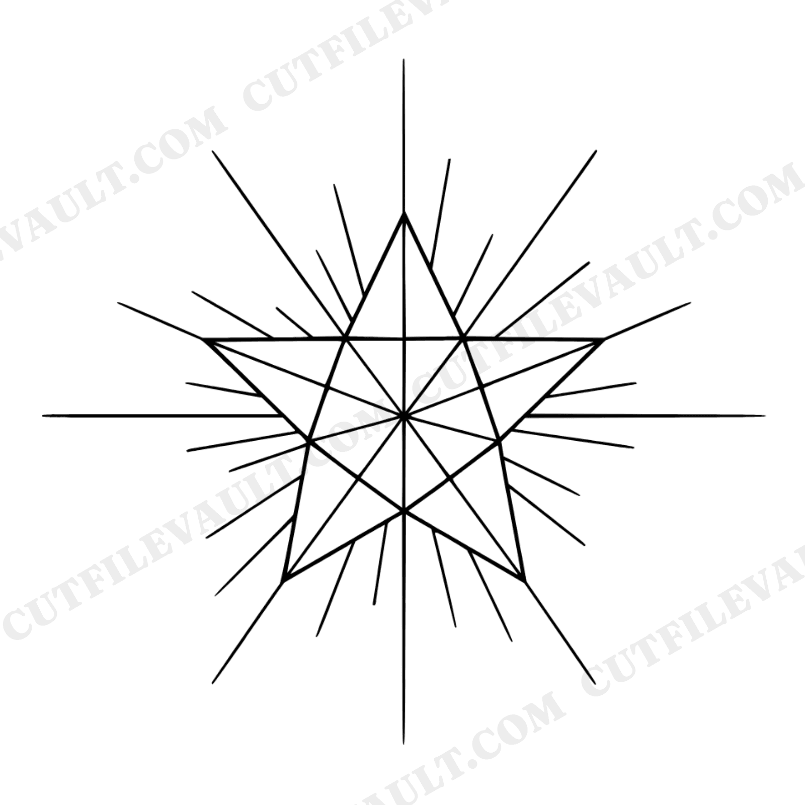 Celestial Christmas Star Constellation SVG PNG, Mid Century Modern Holiday Wall Art Cut File, view 1
