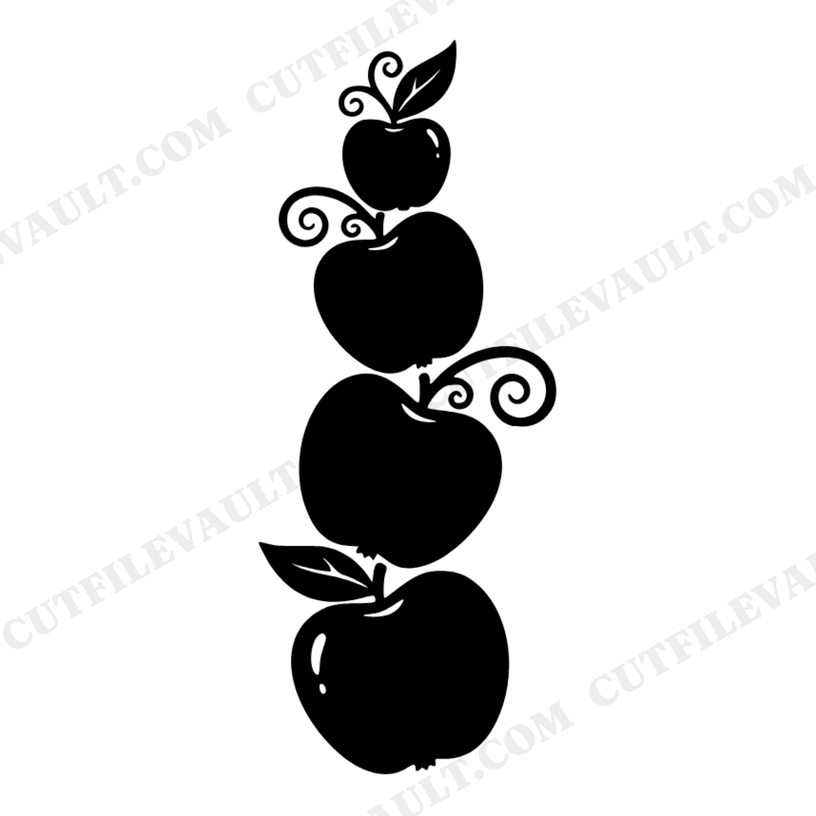 Stacked Apple Tower SVG PNG, Farmhouse Teacher Gift Wall Art, Boho Classroom Decor Cut File, view 1