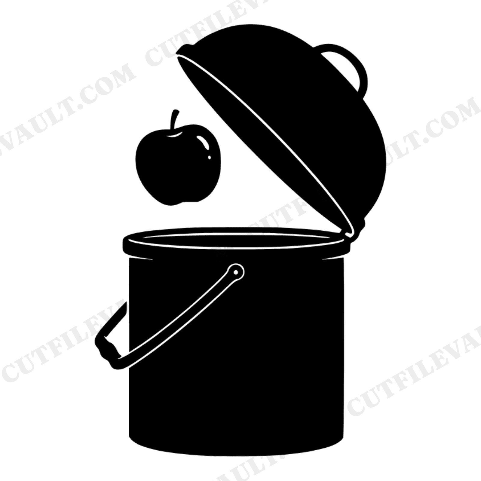 Vintage Lunch Pail SVG PNG, Apple Back to School Cut File, Farmhouse Scandinavian Line Art, view 1