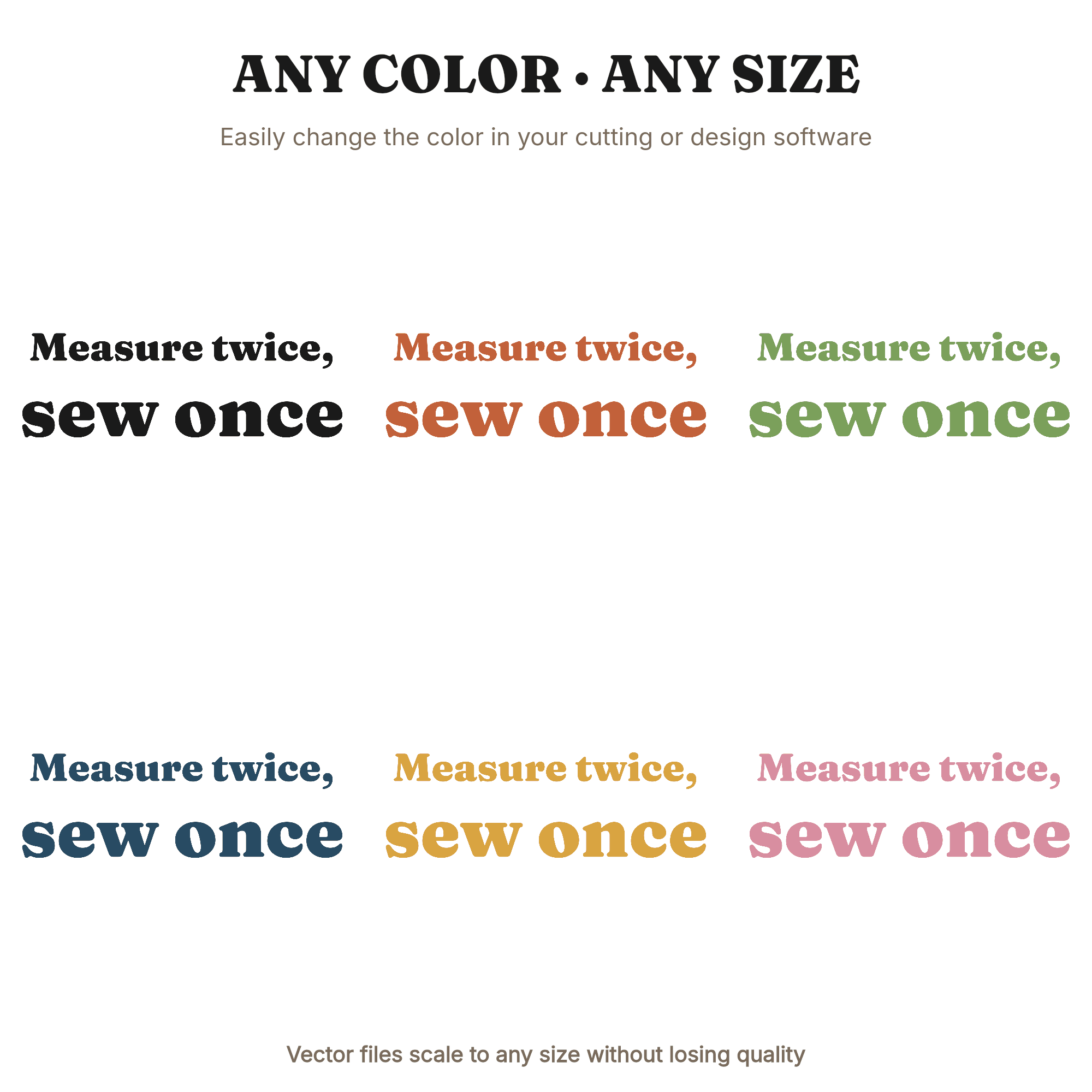 Measure Twice Sew Once SVG PNG, Sewing Room Sign Cut File, Craft Room Decor, Seamstress Gift, view 2