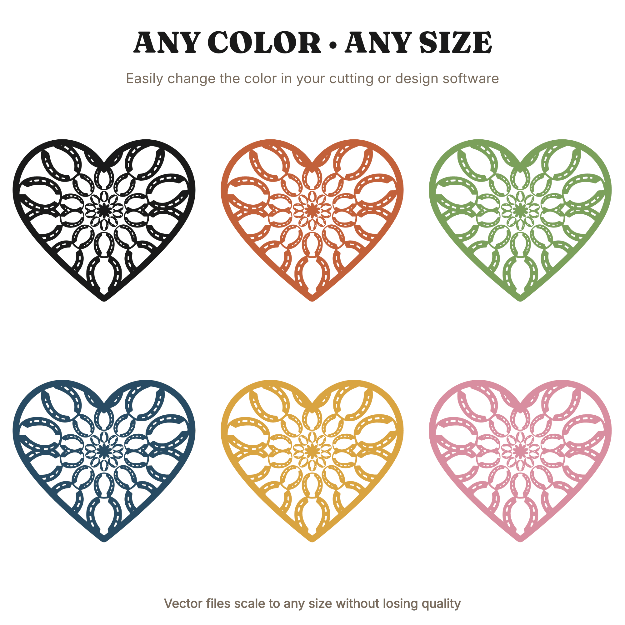 Retro Horseshoe Mandala Heart SVG PNG, St Patricks Day Anniversary Cut File, Irish Wedding Design, view 2