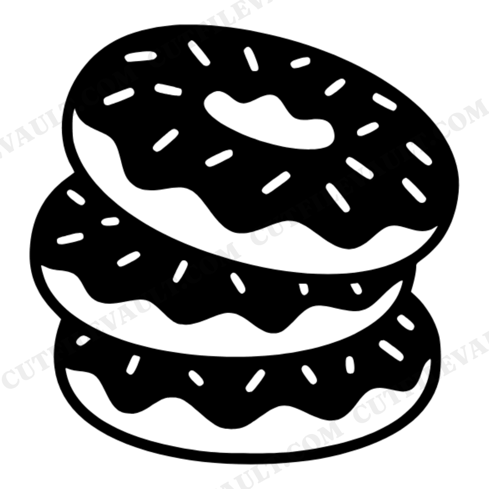 Stacked Donuts Tower SVG PNG, Donut Party Cut File, Kids Baking Birthday, Kitchen Decor Line Art, view 1