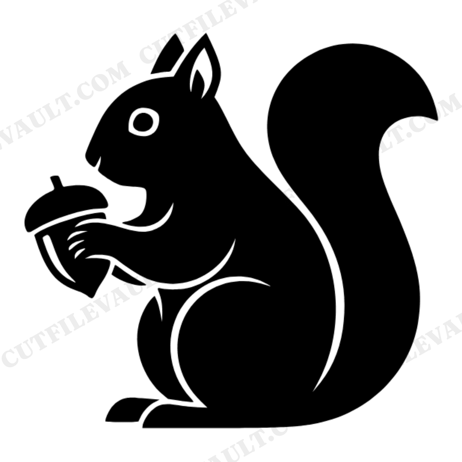 Art Deco Squirrel SVG, Acorn Woodland Animal PNG, Back to School Fall Autumn Craft Cut File, view 1