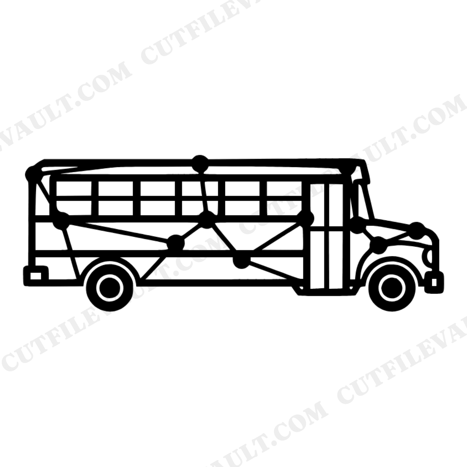 Constellation School Bus SVG PNG, Art Deco Geometric Back to School Cut File for Cricut, view 1