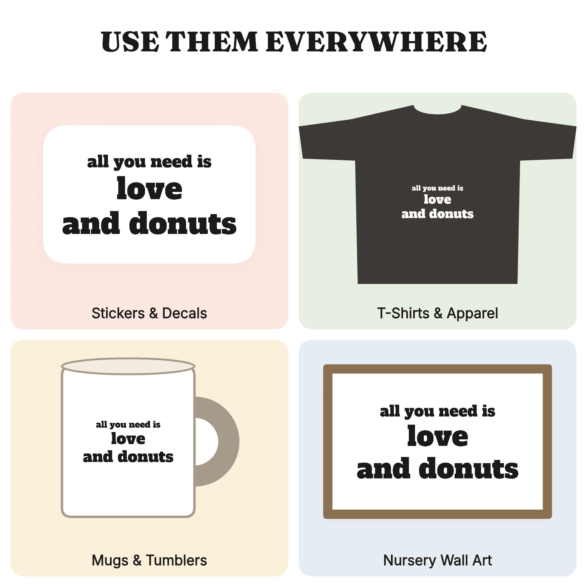Love and Donuts SVG PNG Valentine Bakery Kitchen Sign Cut File for Cricut Silhouette, view 3