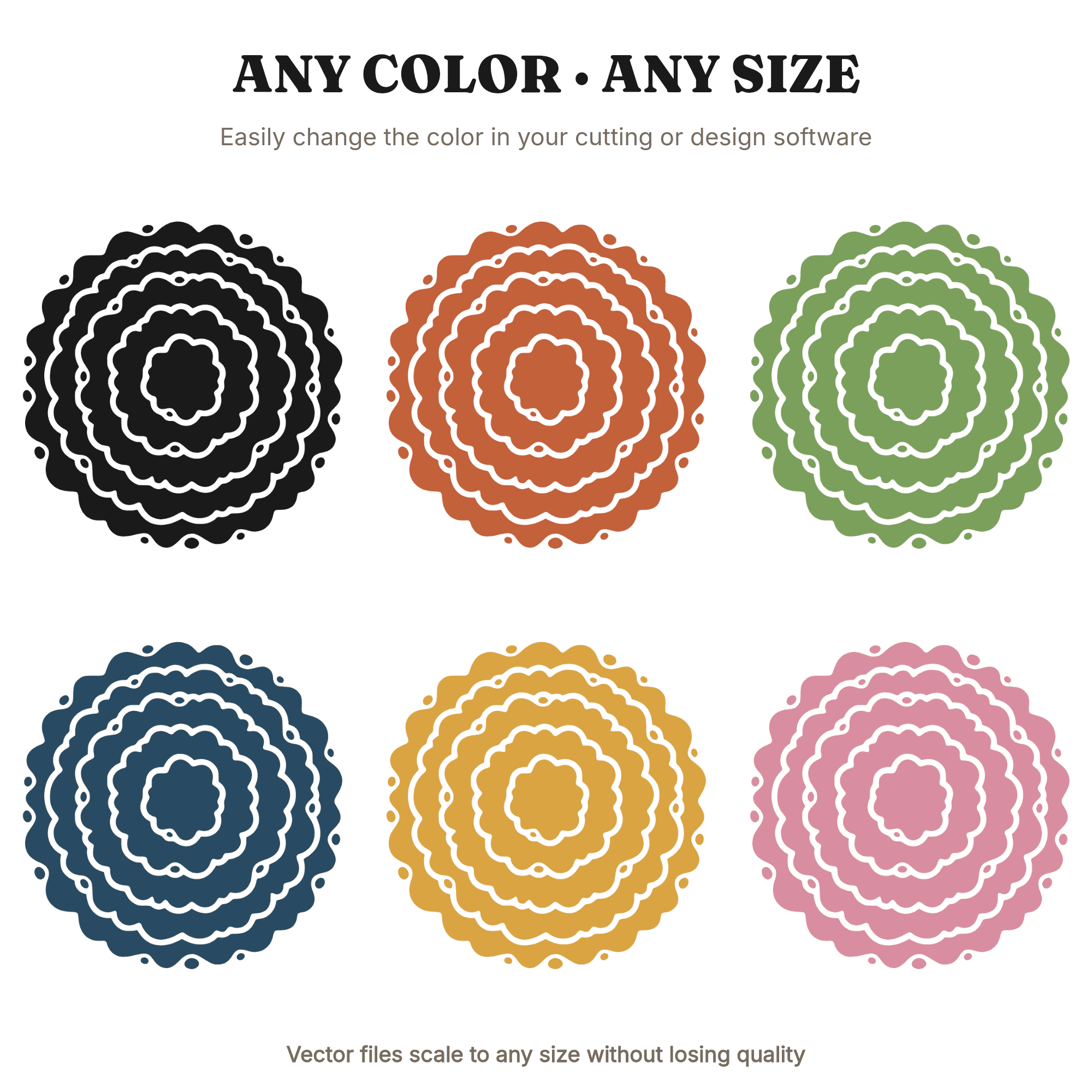 Birds Eye Christmas Tree SVG PNG, Concentric Tiers Abstract Holiday Cut File, Overhead View Tree, view 2