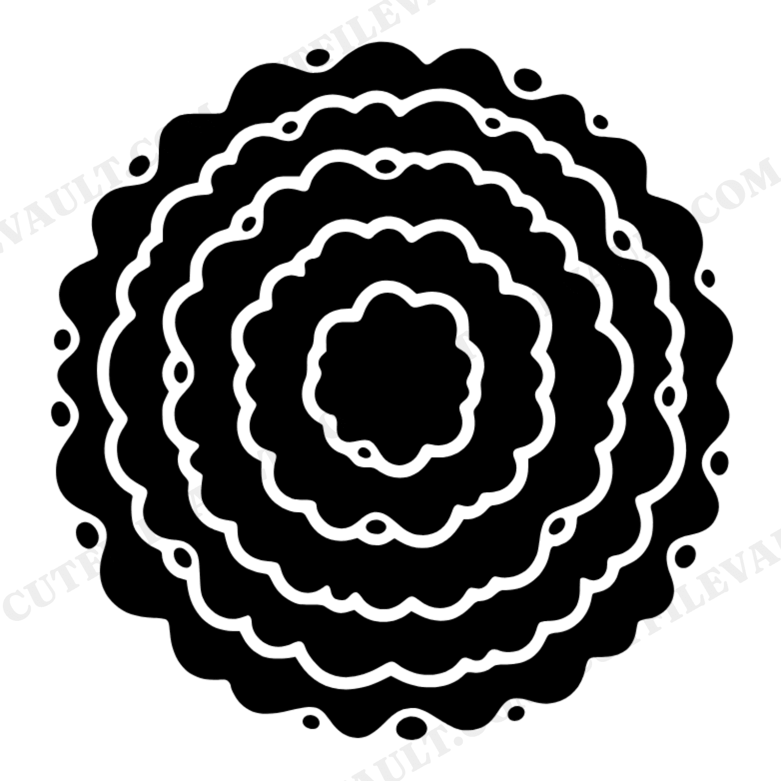 Birds Eye Christmas Tree SVG PNG, Concentric Tiers Abstract Holiday Cut File, Overhead View Tree, view 1