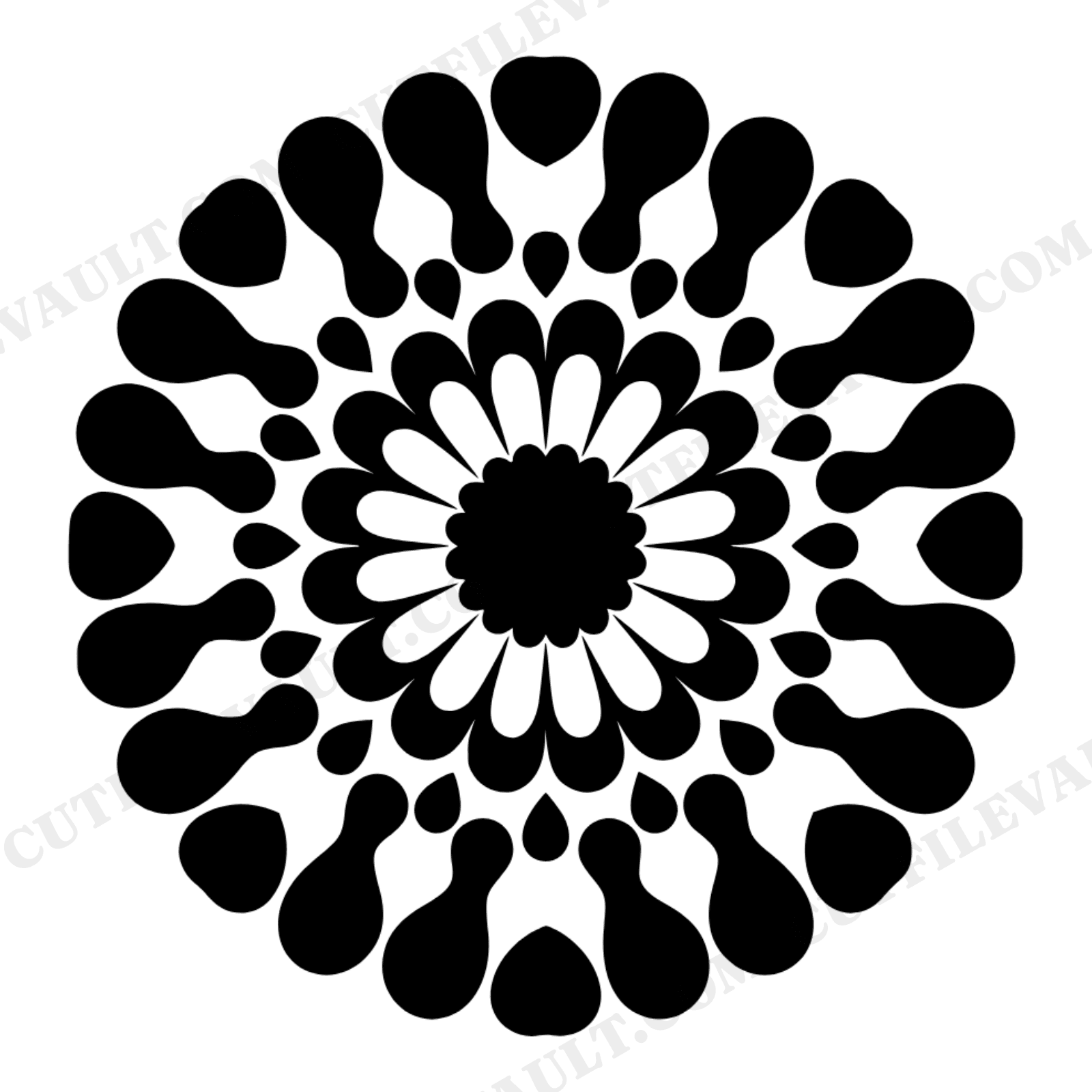 New Year Starburst Mandala SVG PNG, Firework Wall Decor Cut File, Layered Farmhouse Design, view 1