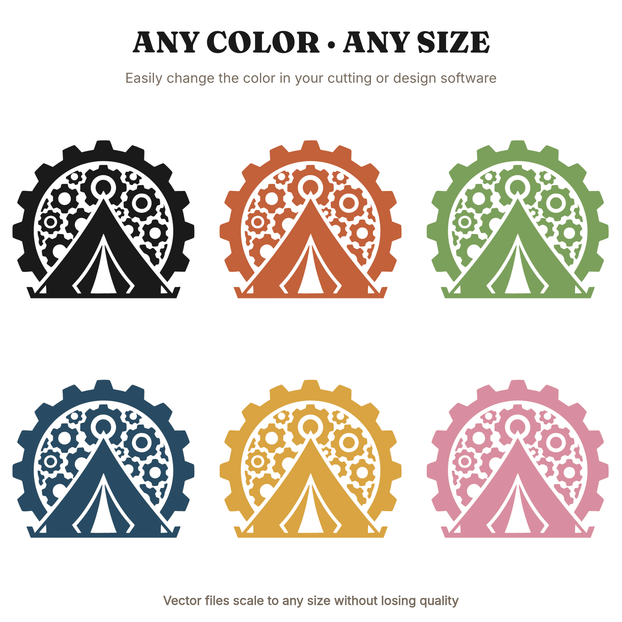 Labor Day Camping Tent Steampunk Sunrise SVG PNG Cut File Outdoor Adventure Silhouette Design, view 2