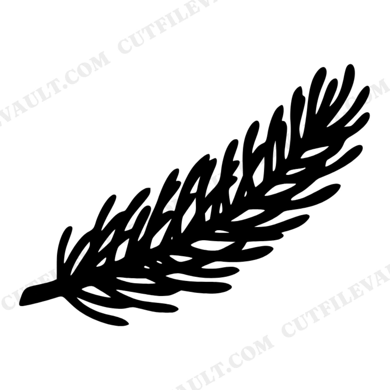 Pine Bough Corner SVG, Christmas Border PNG, Diagonal Winter Branch Cut File for Holiday Cards, view 1