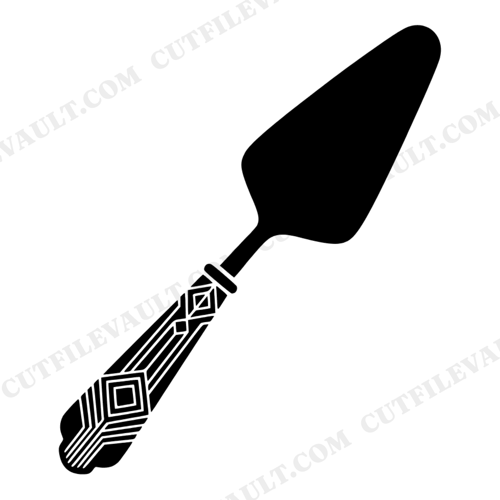 Art Deco Pie Server SVG PNG, Farmhouse Thanksgiving Dessert Table Decor, Geometric Kitchen Cut File, view 1