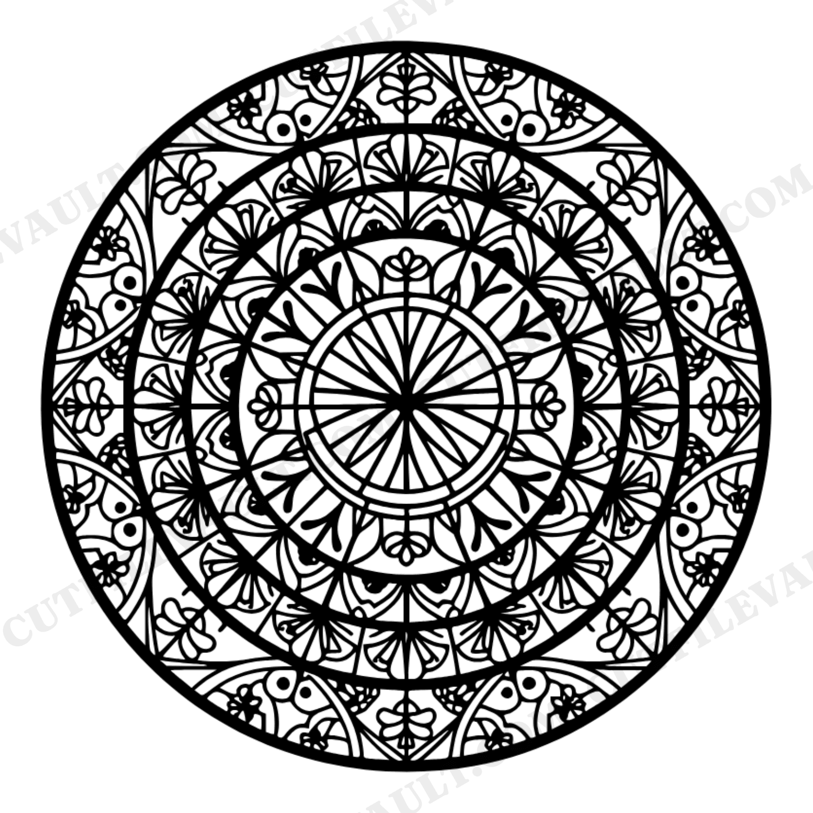 Retro Wedding Cake Mandala SVG PNG, 70s Groovy Bridal Shower Top View Cut File, Vintage Bachelorette, view 1