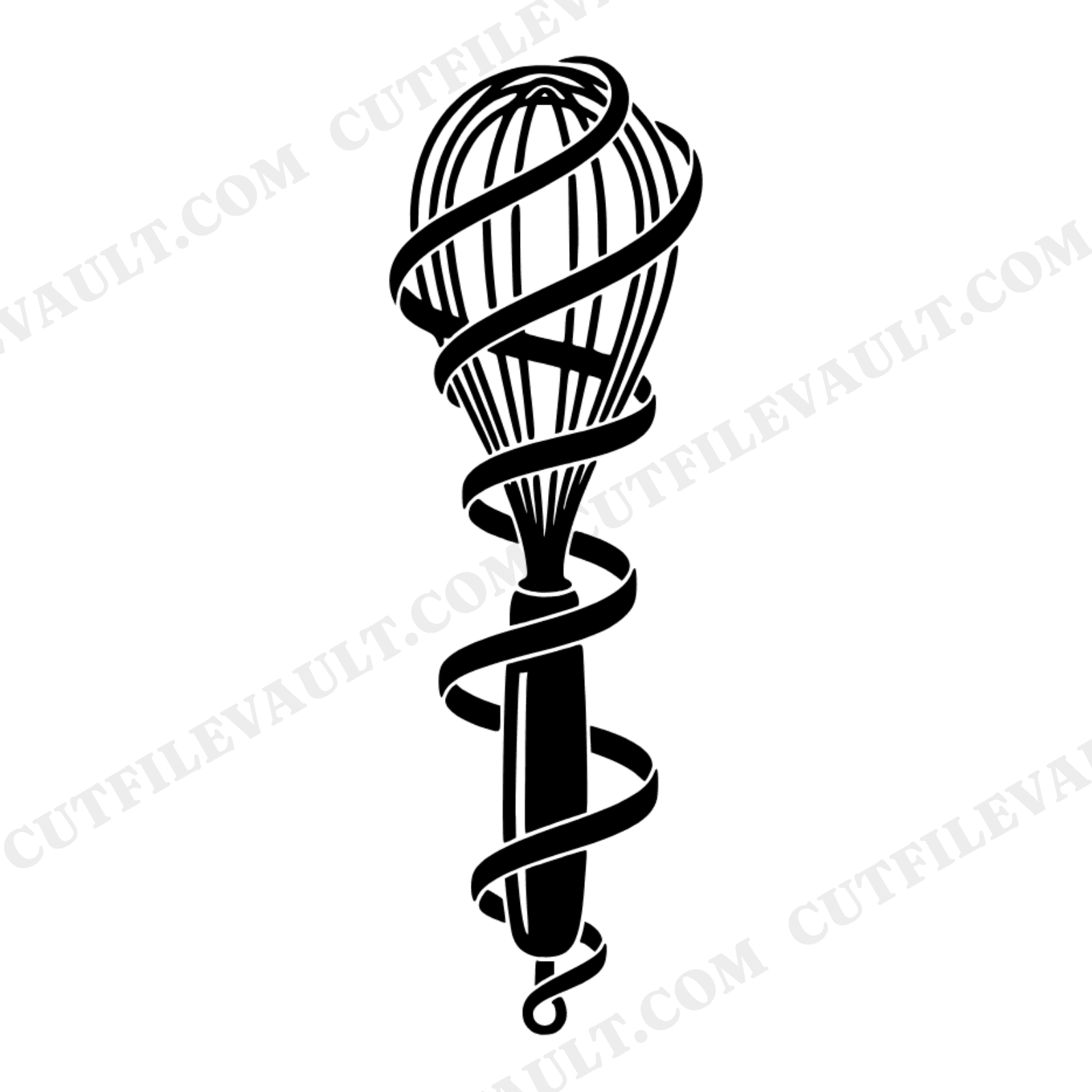 New Year Kitchen Whisk SVG PNG, Vintage Botanical Cooking Decor Cut File, Festive Ribbon Streamer, view 1