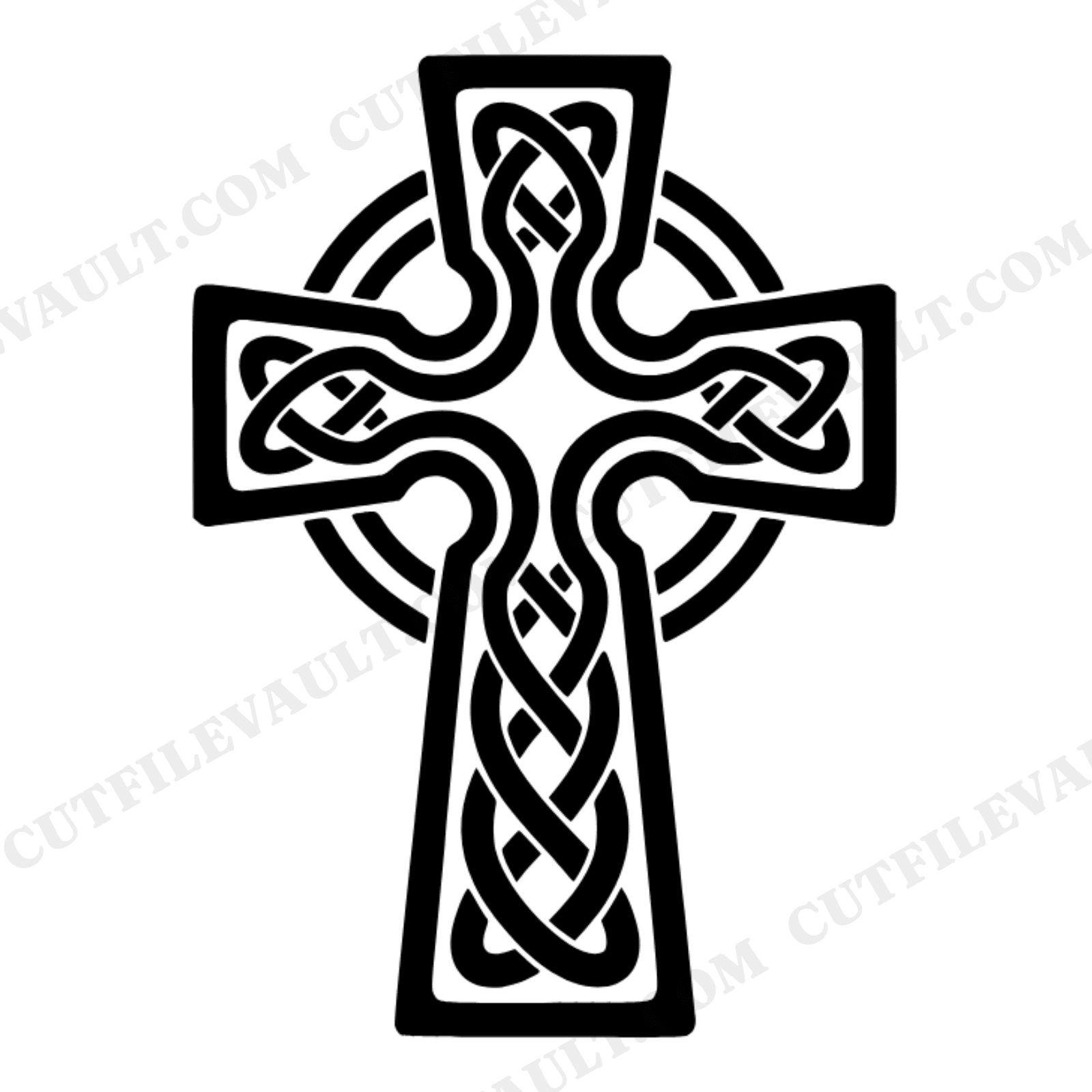 Groovy Celtic Cross SVG PNG, Retro 70s Knotwork Border Cut File, St Patrick's Day Kids Room Decor, view 1