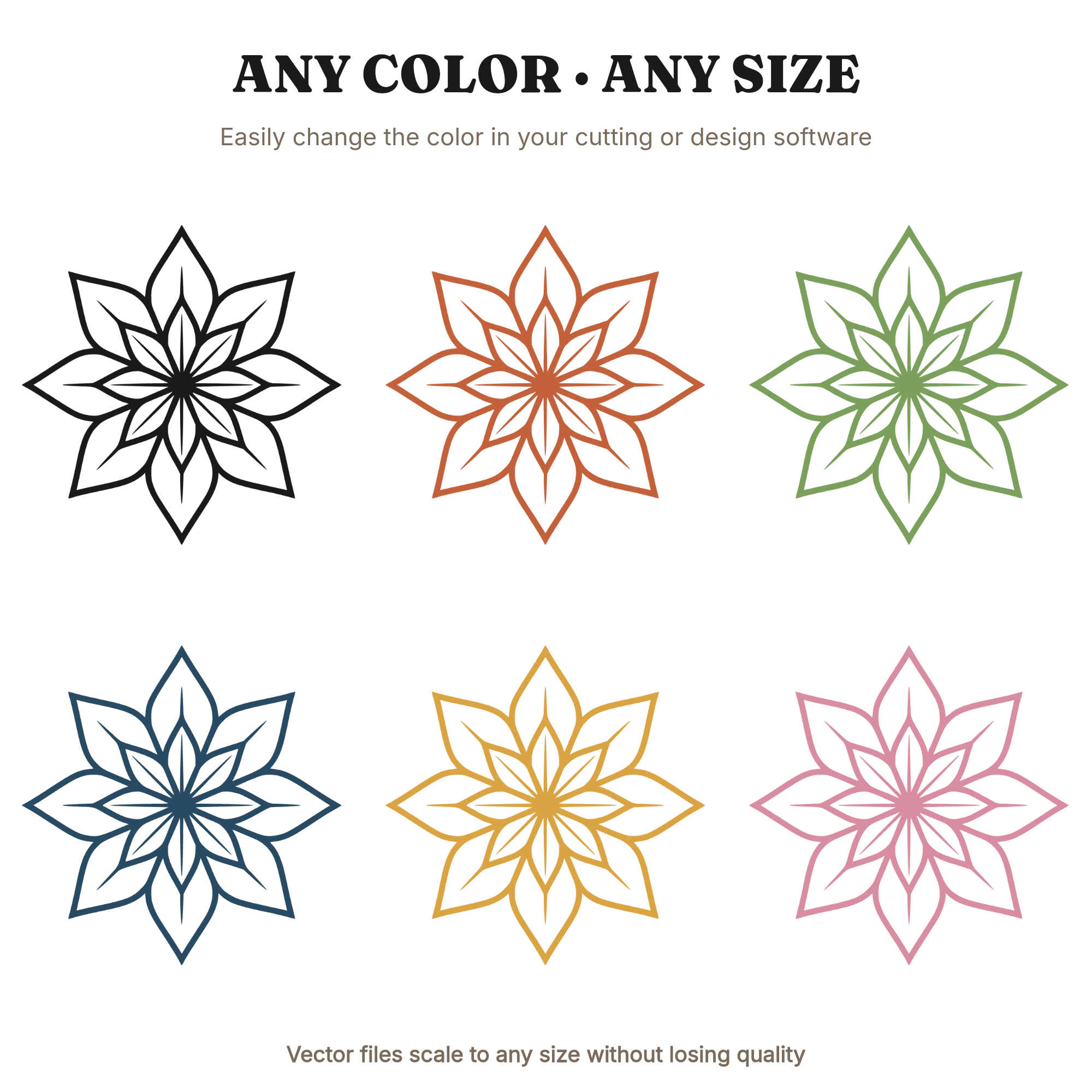 Poinsettia SVG PNG Bird's Eye View Christmas Flower Star Farmhouse Holiday Wall Art Cut File, view 2