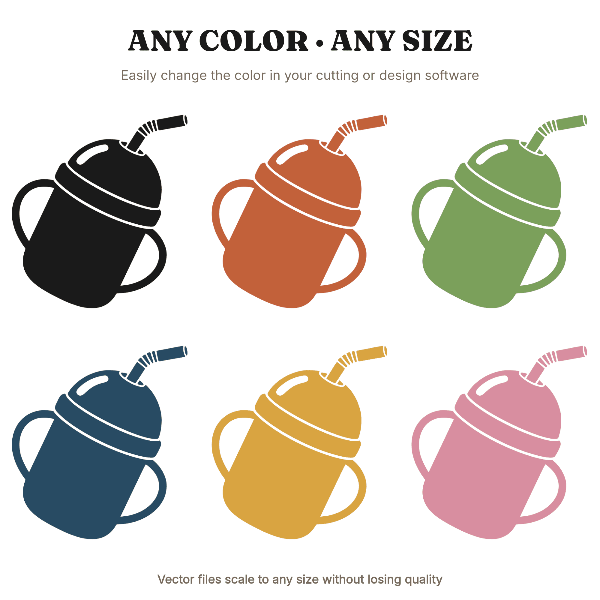 Boho Sippy Cup SVG, Toddler Cup with Straw PNG, Fall Birthday Decal, Y2K Bubble Lid Cut File, view 2