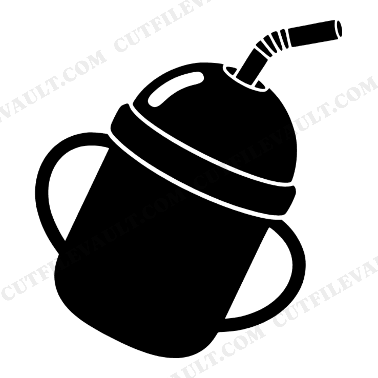 Boho Sippy Cup SVG, Toddler Cup with Straw PNG, Fall Birthday Decal, Y2K Bubble Lid Cut File, view 1