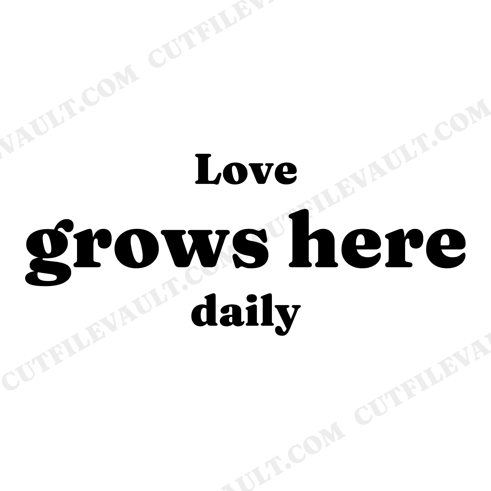 Love Grows Here SVG, Valentine Watering Can PNG, Vintage Garden Sign Cut File, Heart Flower Design, view 1