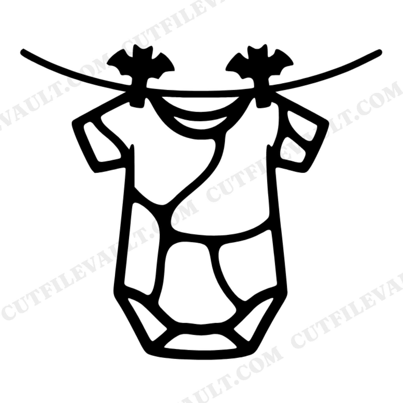Baby Onesie Clothesline SVG PNG, Bat Clothespins Stained Glass Cut File, Halloween Nursery Decor, view 1