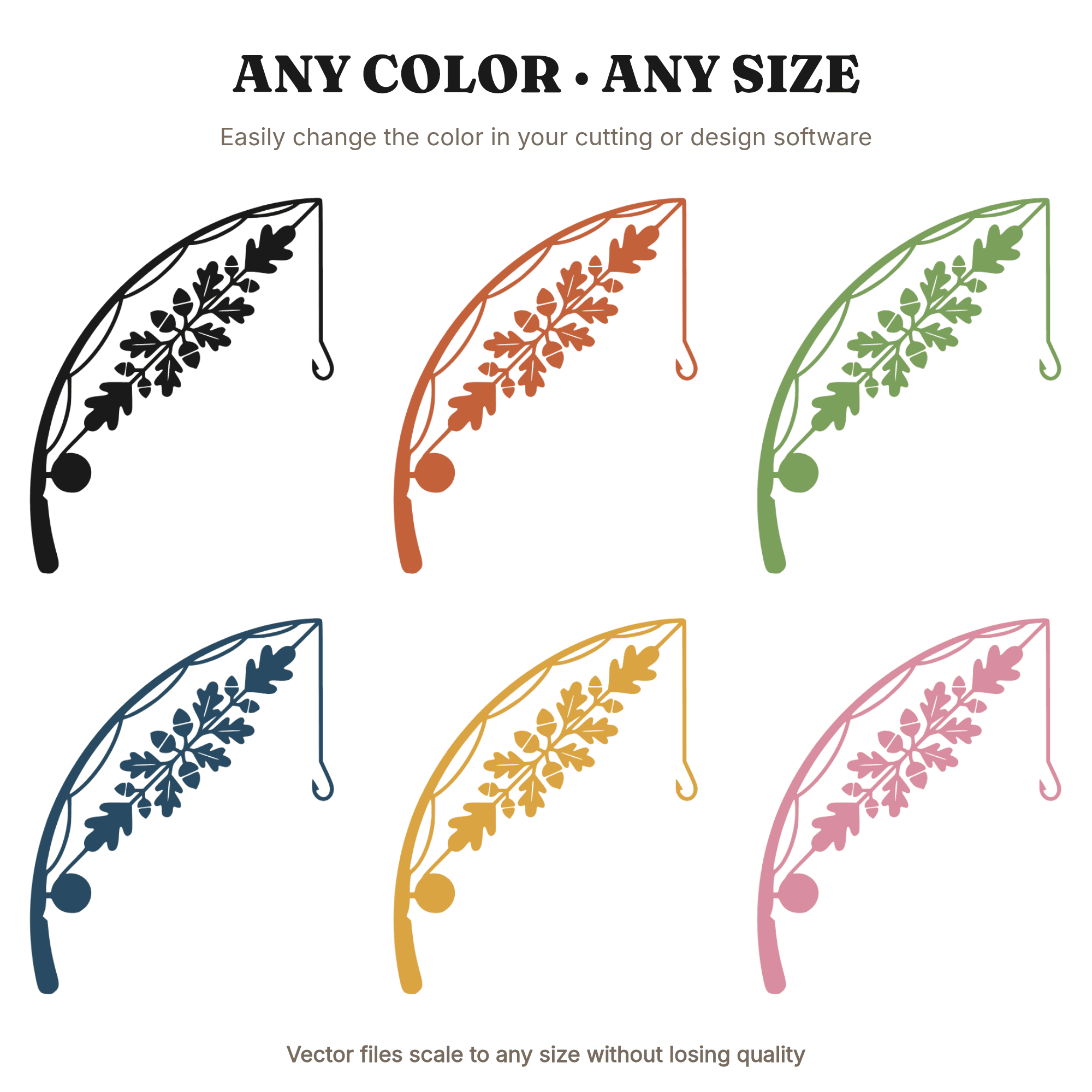 Autumn Equinox Fishing Rod SVG PNG, Fall Oak Leaves Cut File, Fishing Silhouette Design, view 2