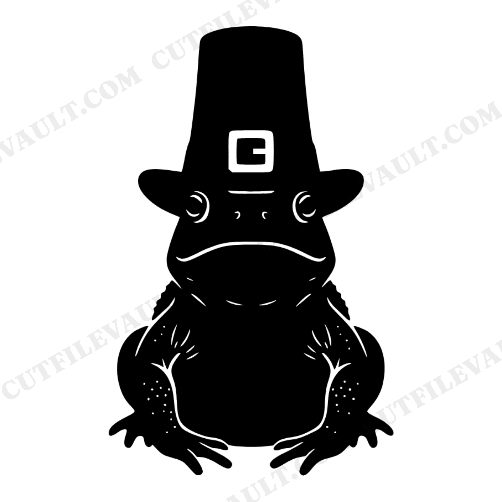 Leprechaun Toad SVG, St Patricks Day Frog Silhouette PNG, Vintage Botanical Garden Toad Cut File, view 1