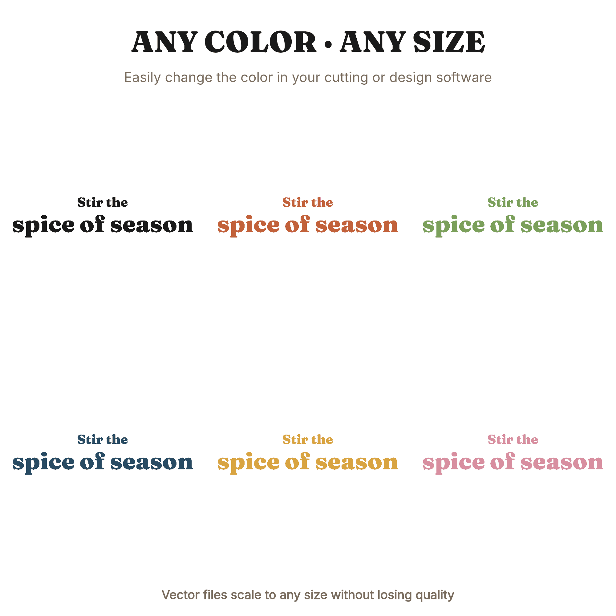 Warm Spice Season Kitchen Witch SVG PNG, Cinnamon Bundle Star Anise Evergreen Craft Quote Design, view 2