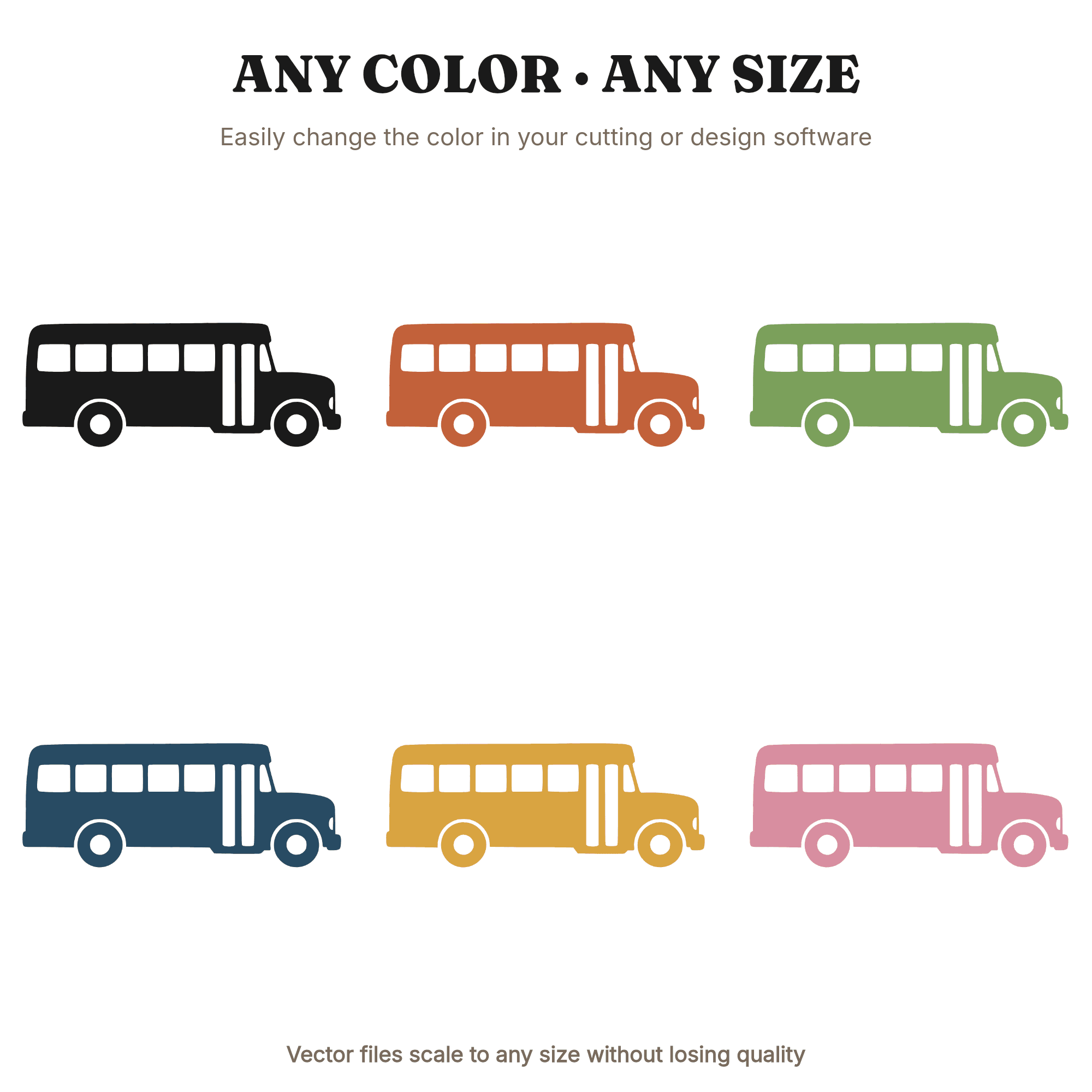 Groovy 70s School Bus SVG PNG, Retro Side Profile Cut File, Vintage Teacher Clipart, view 2