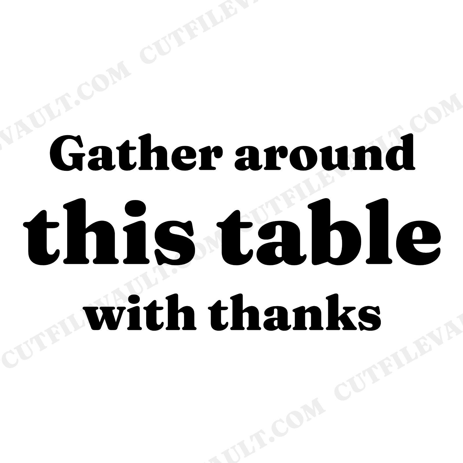 Gather Around This Table Thanksgiving Turkey Tail SVG PNG, Hand Lettered Fall Quote Cut File, view 1