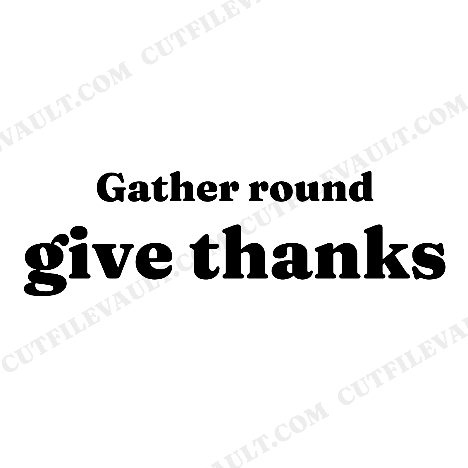 Gather Round Give Thanks SVG PNG, Vintage Thanksgiving Quote Design, Fall Autumn Decor Cut File, view 1