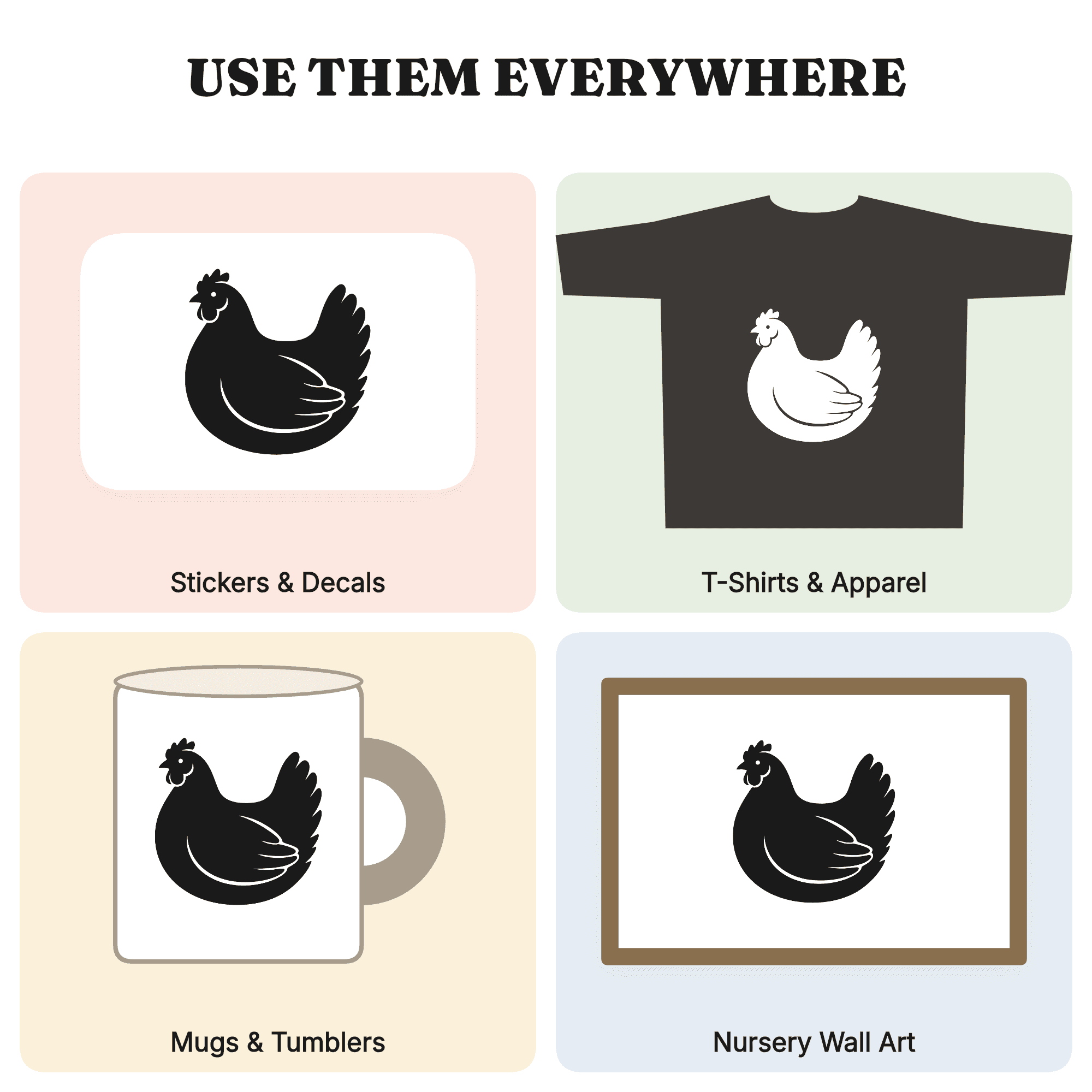 Cozy Nesting Hen SVG, Easter Medallion Circle PNG, Scandinavian Farmhouse Spring Cut File, view 3