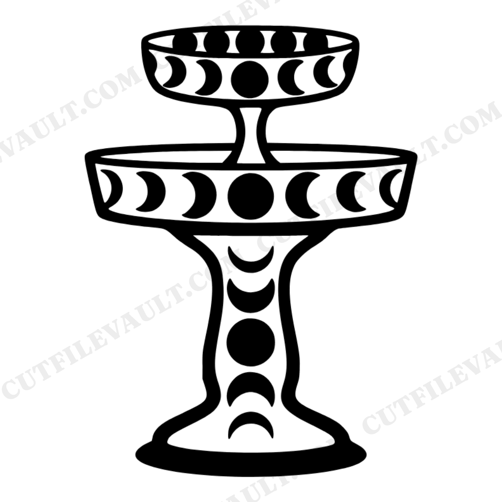 Celestial Three Tier Cake Stand SVG PNG, Moon Phases Cake Stand Cut File, Friendsgiving Decor SVG, view 1