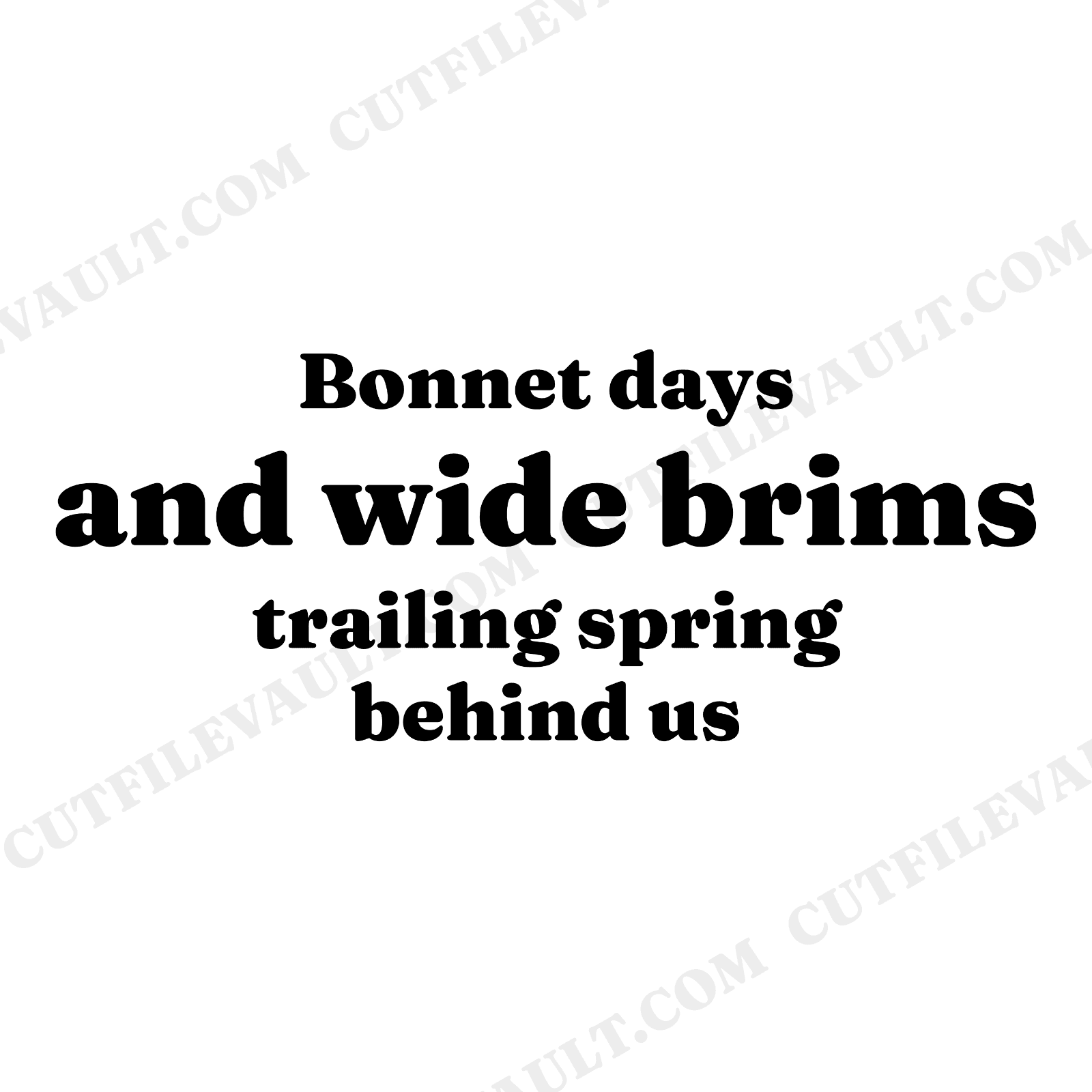 Easter Bonnet SVG PNG, Mid Century Spring Hat Silhouette, Vintage Millinery Phrase Cut File, view 1