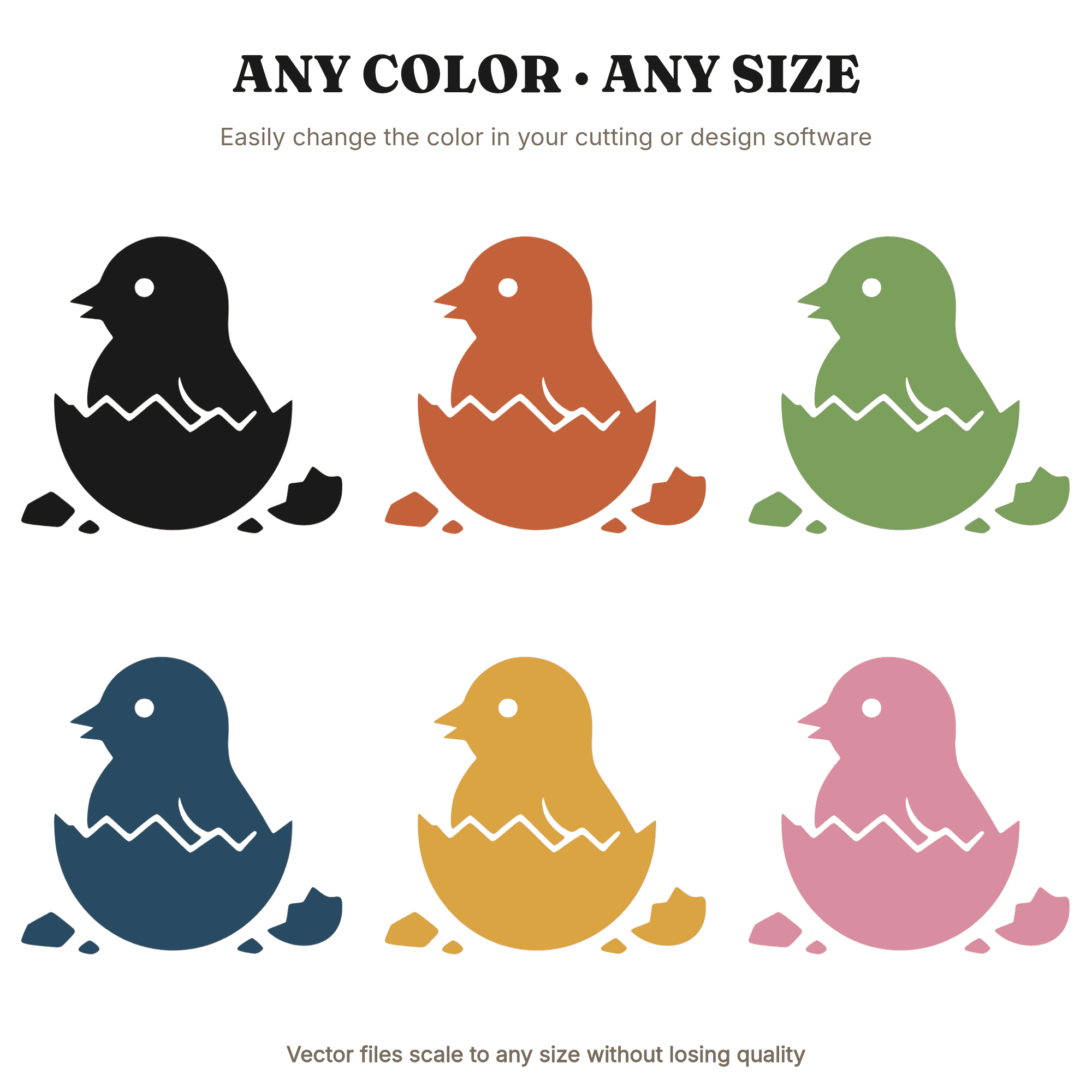 Easter Chick Hatching SVG, Organic Blob Silhouette PNG, Spring Cut File, Modern Minimalist Design, view 2