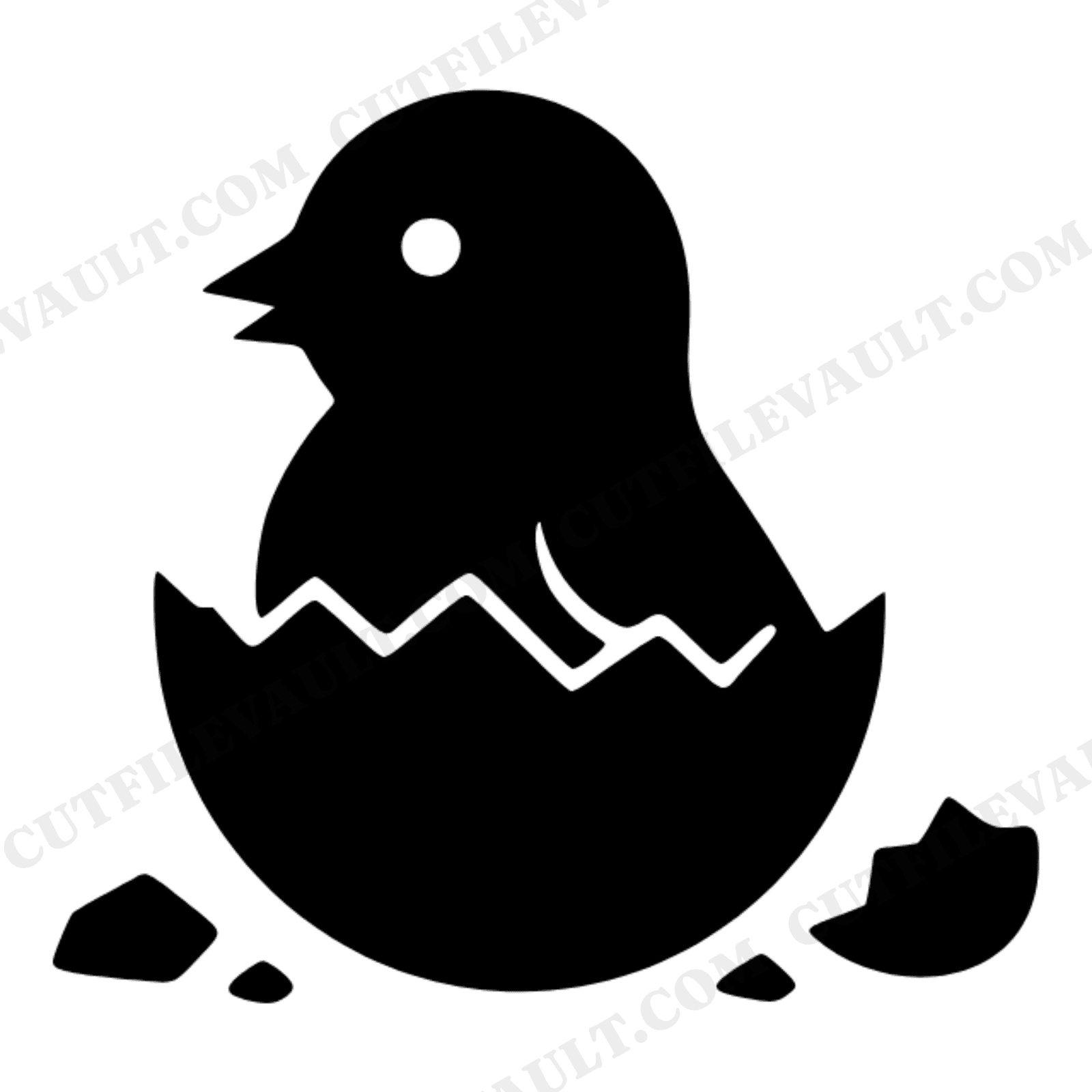 Easter Chick Hatching SVG, Organic Blob Silhouette PNG, Spring Cut File, Modern Minimalist Design, view 1