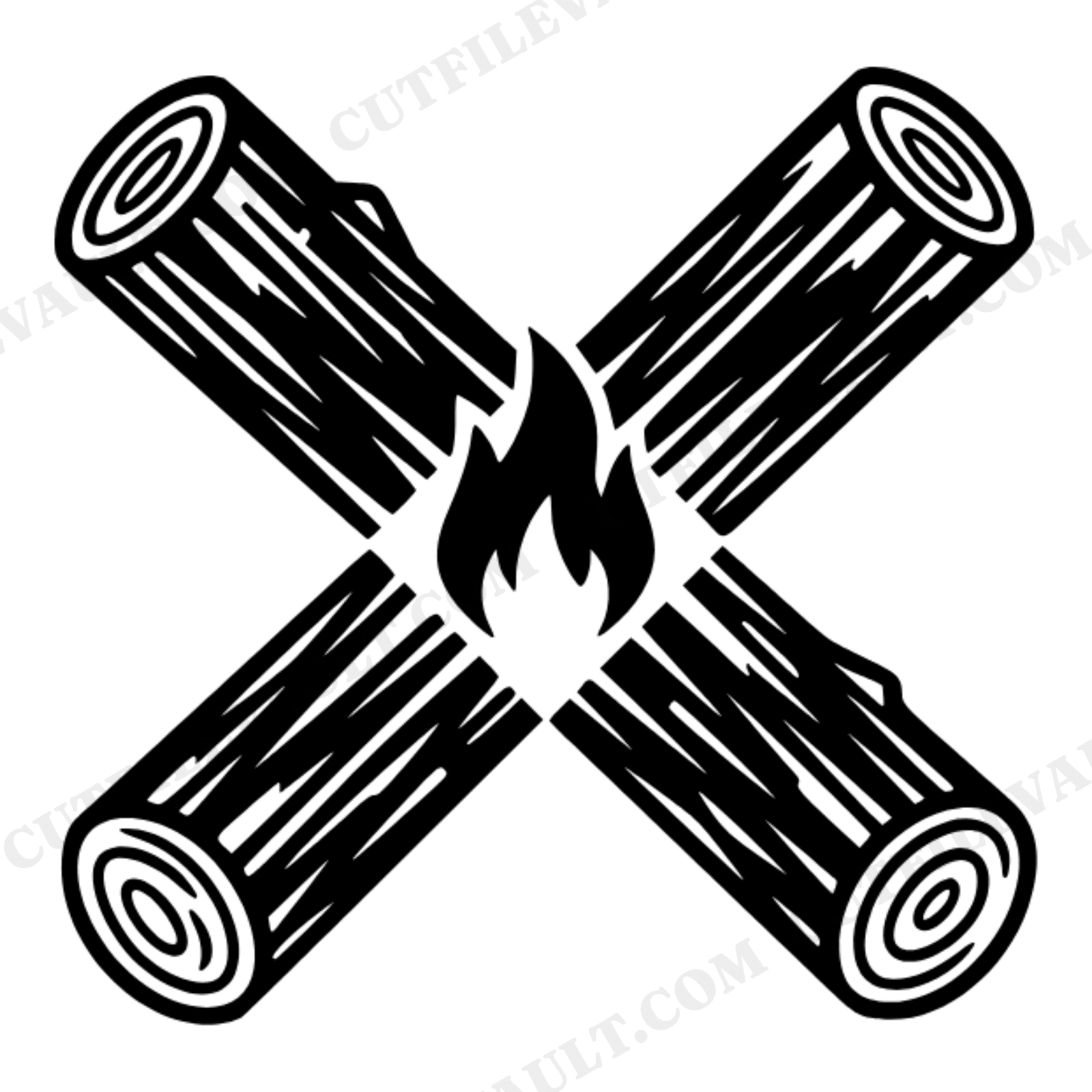 Easter Campfire Cross SVG PNG, Christian Camping Cut File, Radial Log Fire Design, Faith Outdoor Decor, view 1