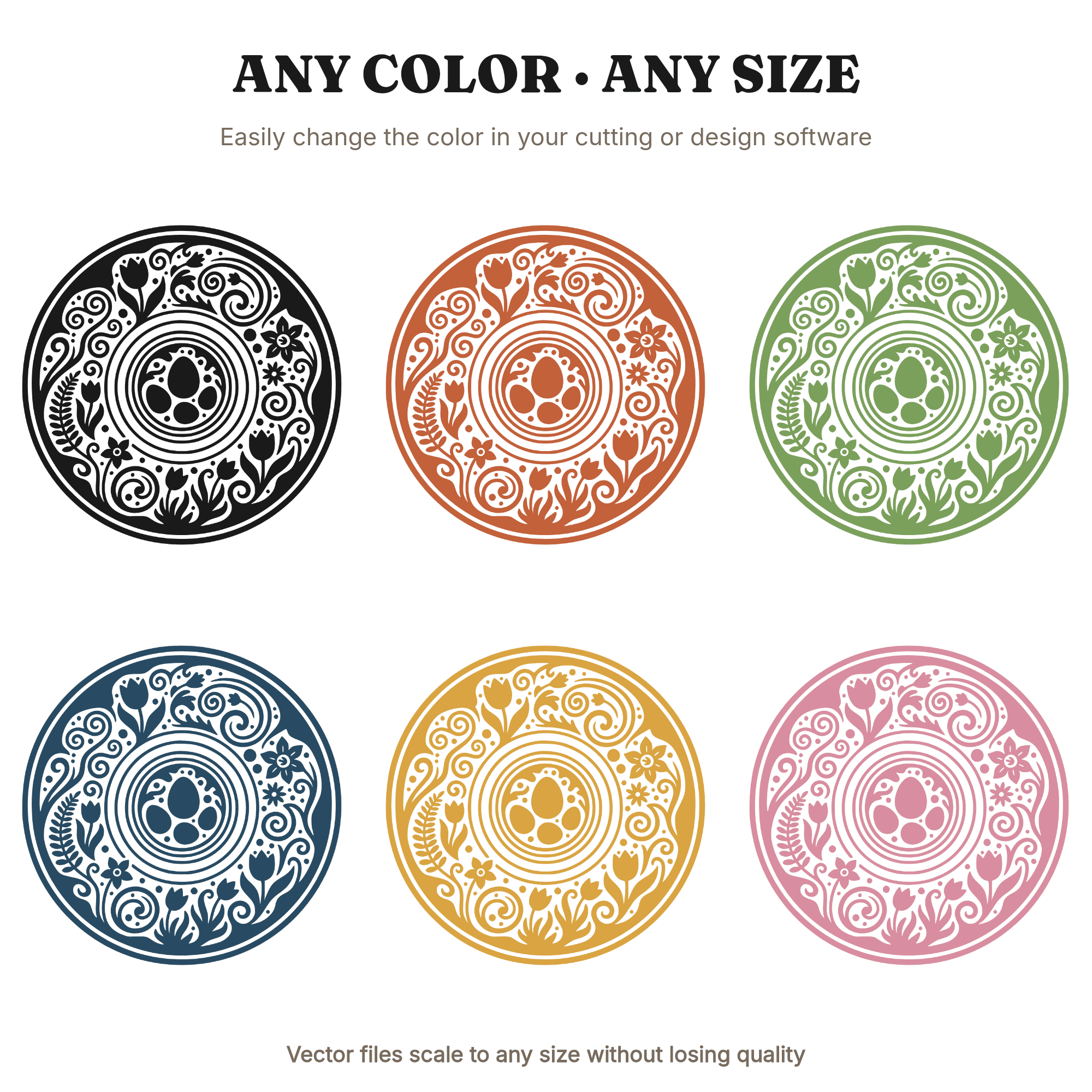Easter Terrarium Globe SVG PNG, Retro 70s Botanical Overhead View, Resurrection Garden Cut File, view 2